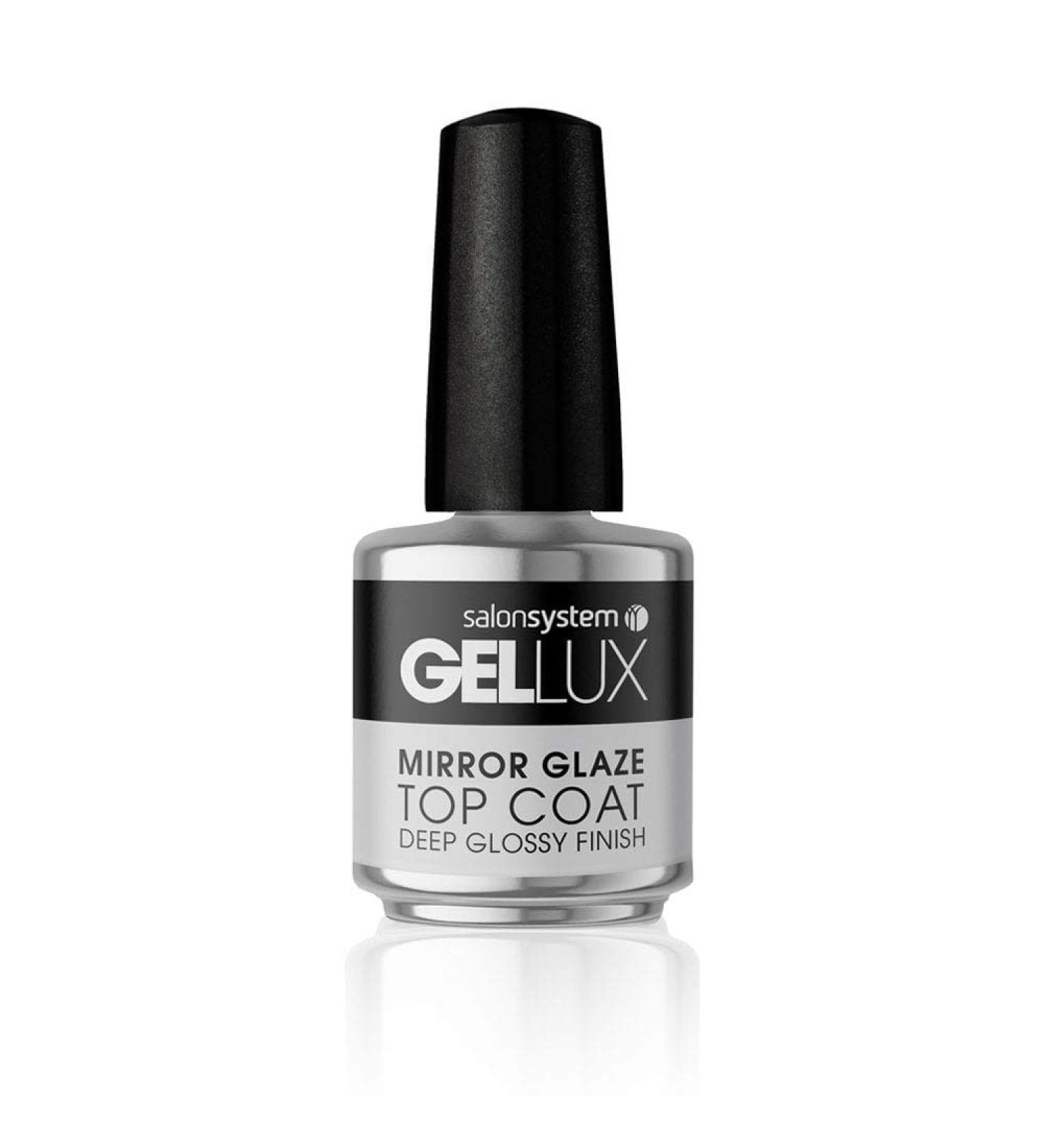 Salon System Gellux Mirror Glaze Top Coat Deep Glossy Finish