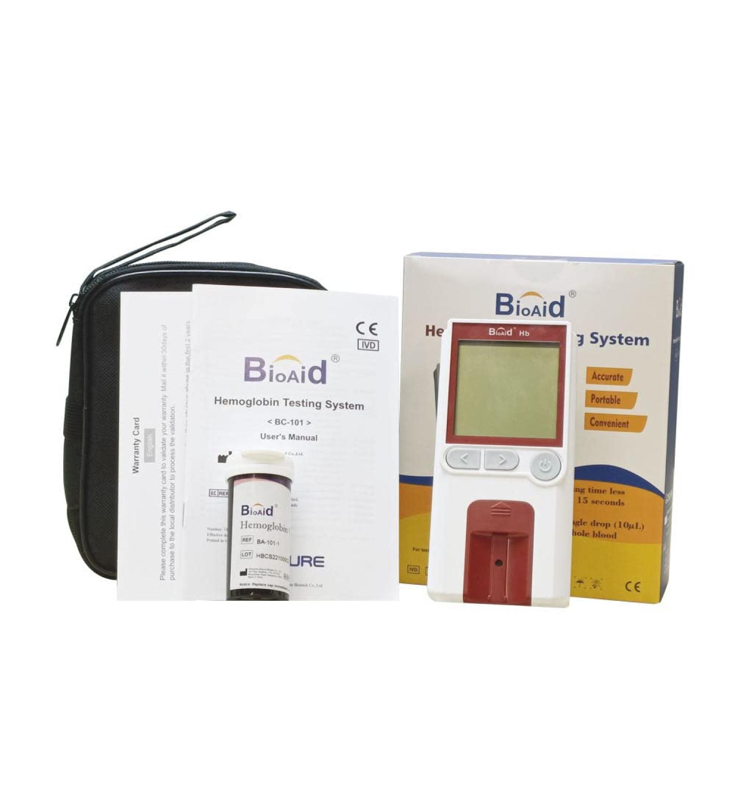 Bioaid Hemoglobin Test Meter Kit with 10 Strips - Accurate & Easy-to-Use - Buy Online on SooperMarket.com