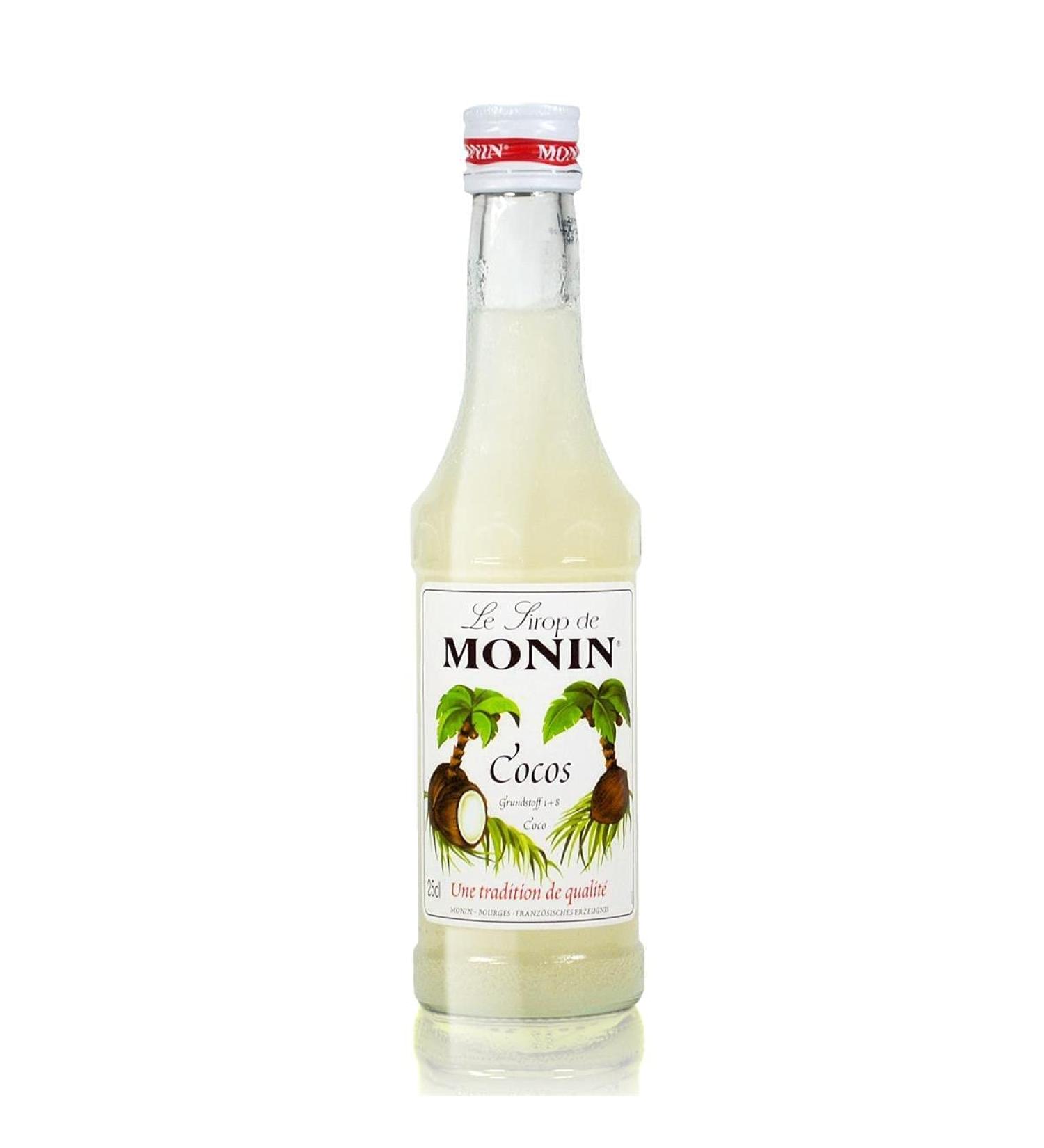 Monin Coconut Syrup 250ml Bottle - Authentic Flavor for Cocktails and Beverages - Buy Online on SooperMarket.com