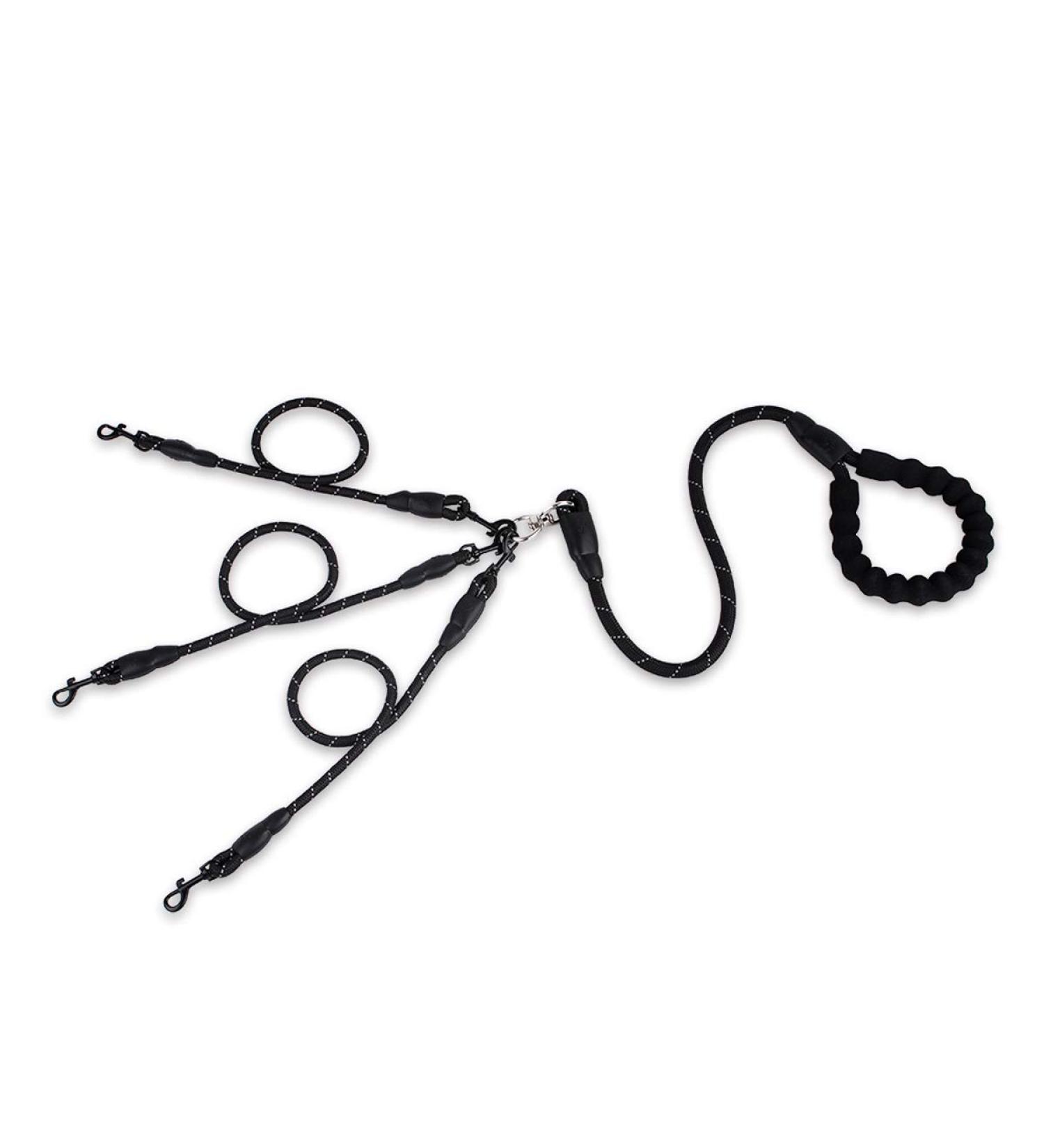 Techson 3 in 1 Dog Leashes with Padded Handle Durable Detachable Long Nylon Rope Lead for Double Triple Multiple Pet Puppy - Buy Online on SooperMarket.com