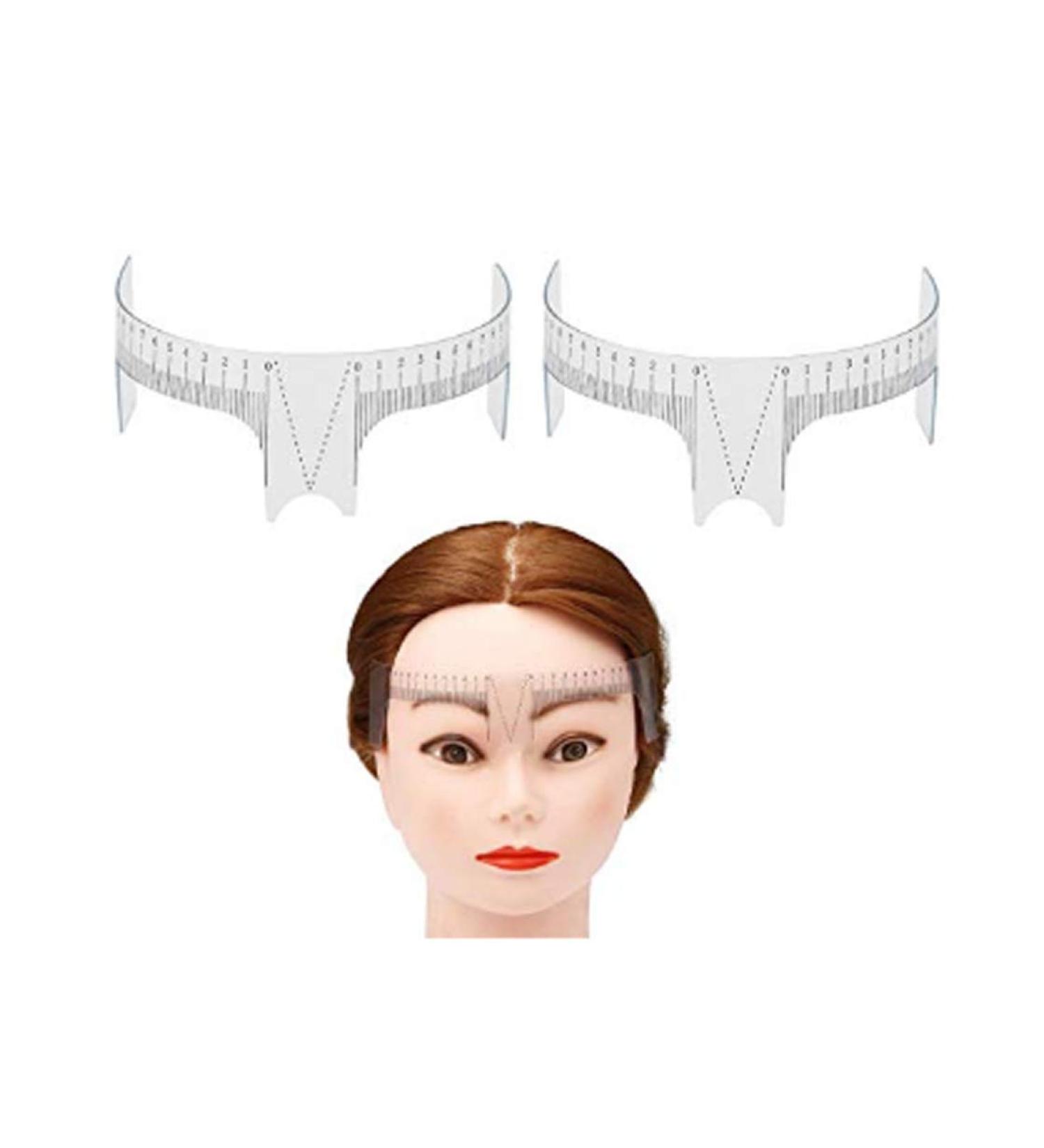 2PCS Plastic Tattoo Eyebrow Grooming Stencil & Measure Tools - White - Buy Online on SooperMarket.com