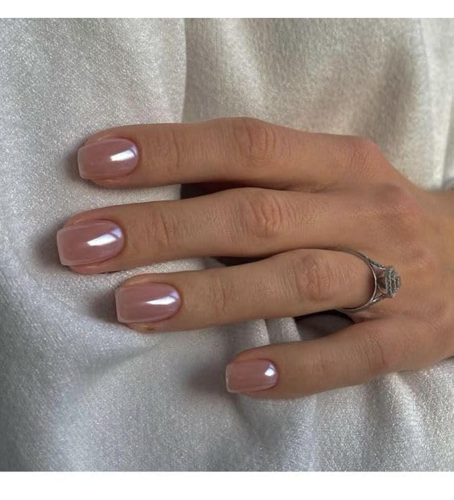 Mouyouglow Press On Nails - Rosa Glaze Short Square Pink Fake Nails with Glue | Durable Artificial Fingernails T14 - Buy Online on SooperMarket.com