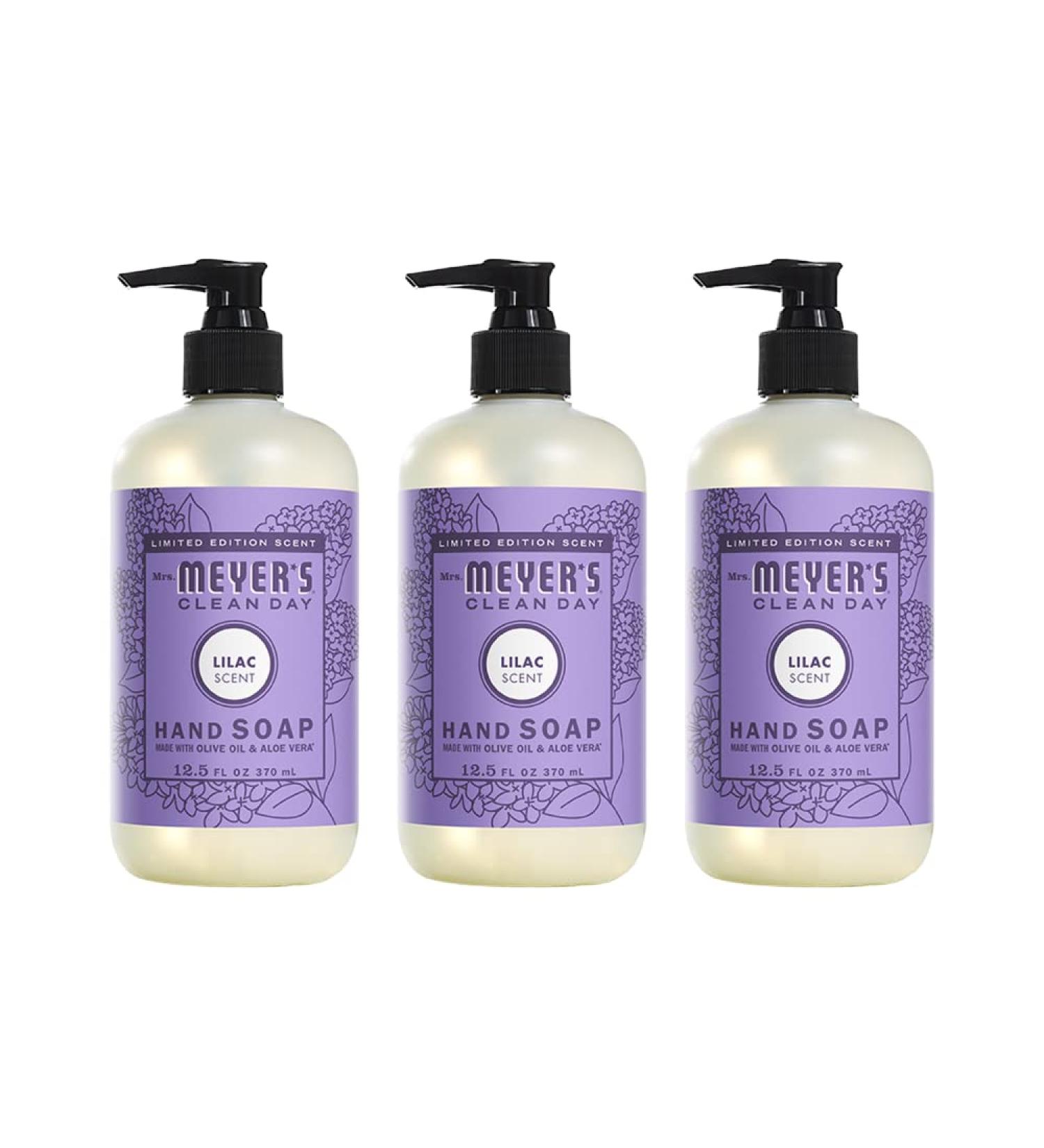 Mrs. Meyer's Lilac Liquid Hand Soap 12.5 Fl Oz - Pack of 3 | Natural Ingredients | Refreshing Scent - Buy Online on SooperMarket.com
