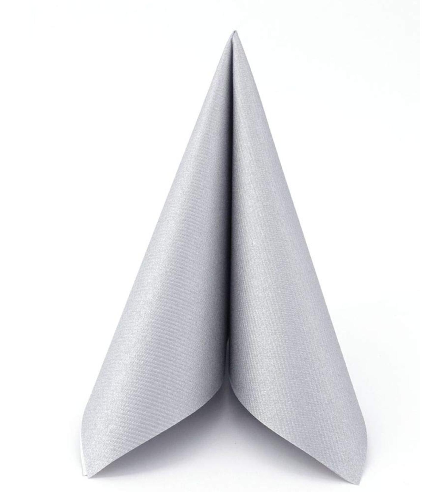 Buy 50 Silver Airlaid Napkins - Fabric-like Quality 33x33 cm | Ideal for Events & Dining - International Shipping Available - Buy Online on SooperMarket.com