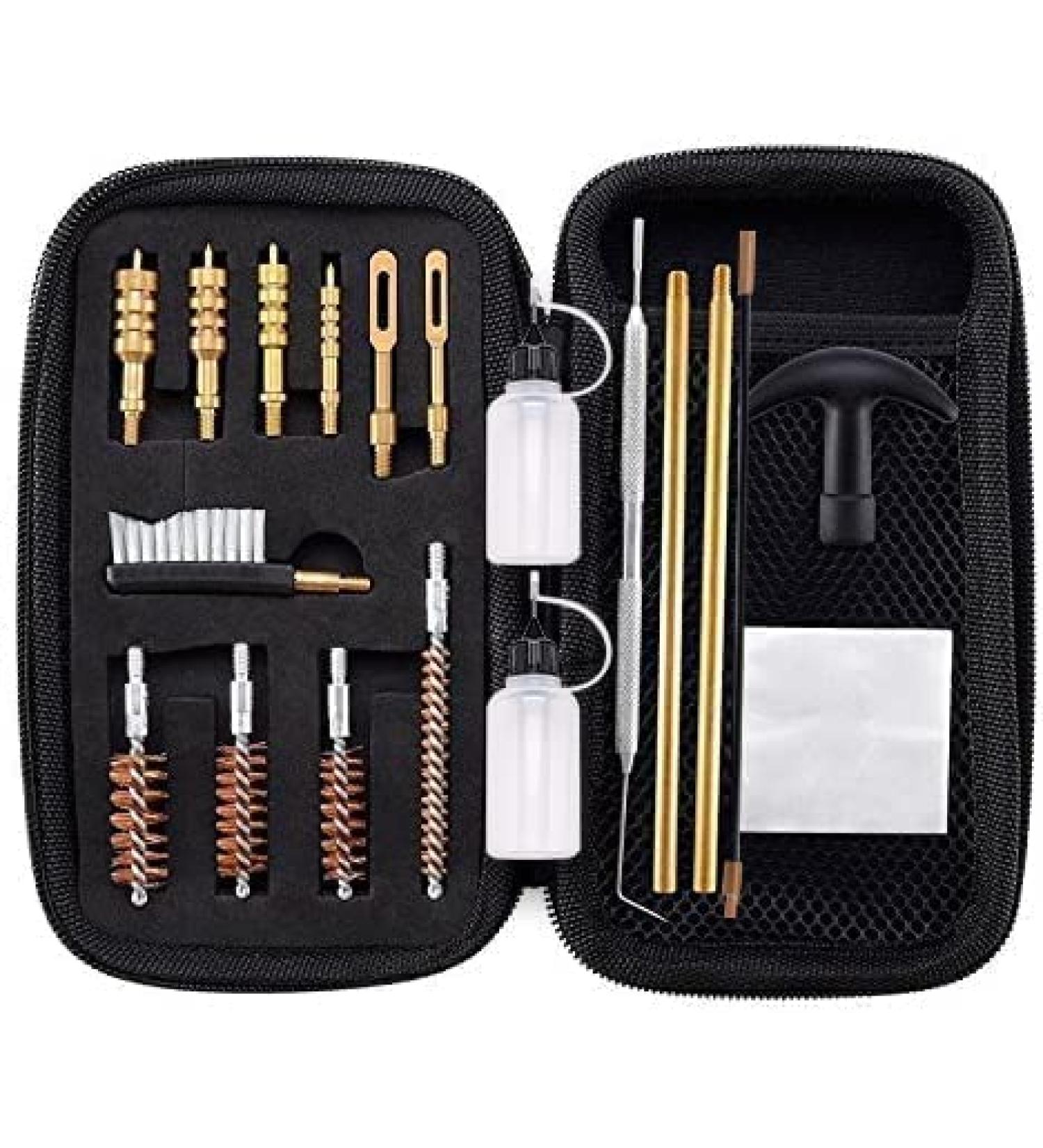 Boosteady Universal Handgun Cleaning Set for .22 .357 .38 9mm & .45 Caliber - Includes Bronze Bore Brush & Brass JAG Adapter - Perfect for Hunting & Maintenance - Buy Online on SooperMarket.com