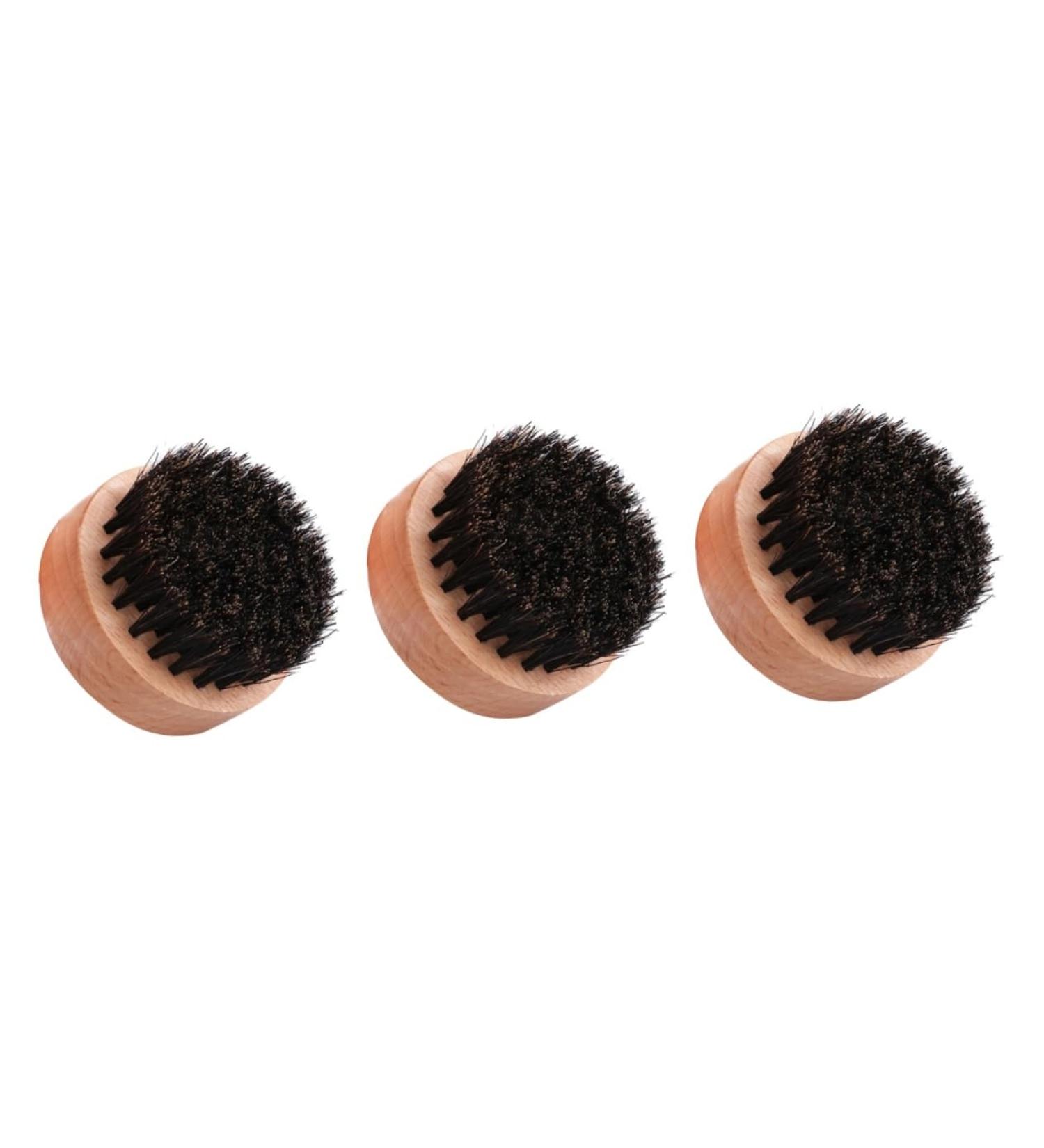 Beavorty 3-Pack Portable Beard Brushes & Round Hairbrush for Men | Soft Travel Hairbrush for Dense Beards | Brown & Black 5.8x5.8x5.4cm - Buy Online on SooperMarket.com