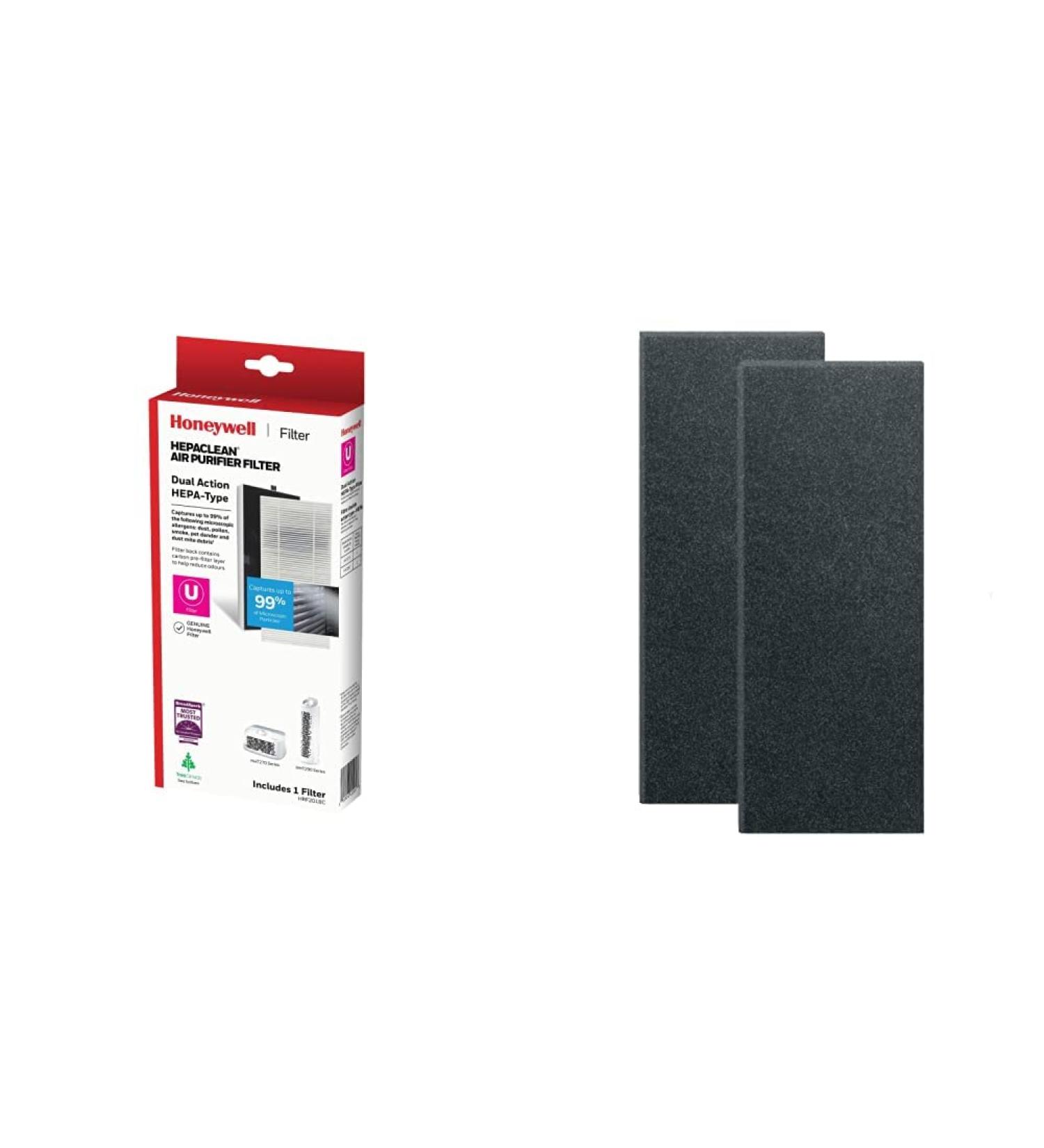Honeywell HRF201BC HEPAClean Dual Action HEPA-Type Replacement Filter + Honeywell HRF-B2C Household Gas & Odour Reducing Replacement Pre-Filter Filter + Pre-Filter B - Buy Online on SooperMarket.com