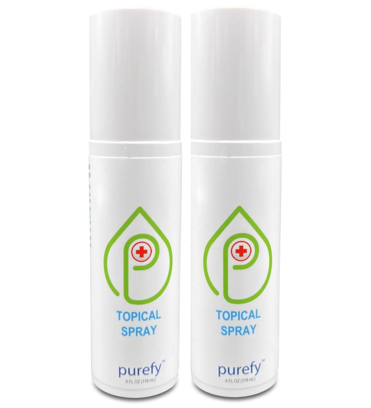 Topical Spray 4oz (2pk) | Soothing Face & Body Skin Spray | Purefypro HOCL Technology | Natural Relief for Redness Irritations and Dry Skin - Buy Online on SooperMarket.com