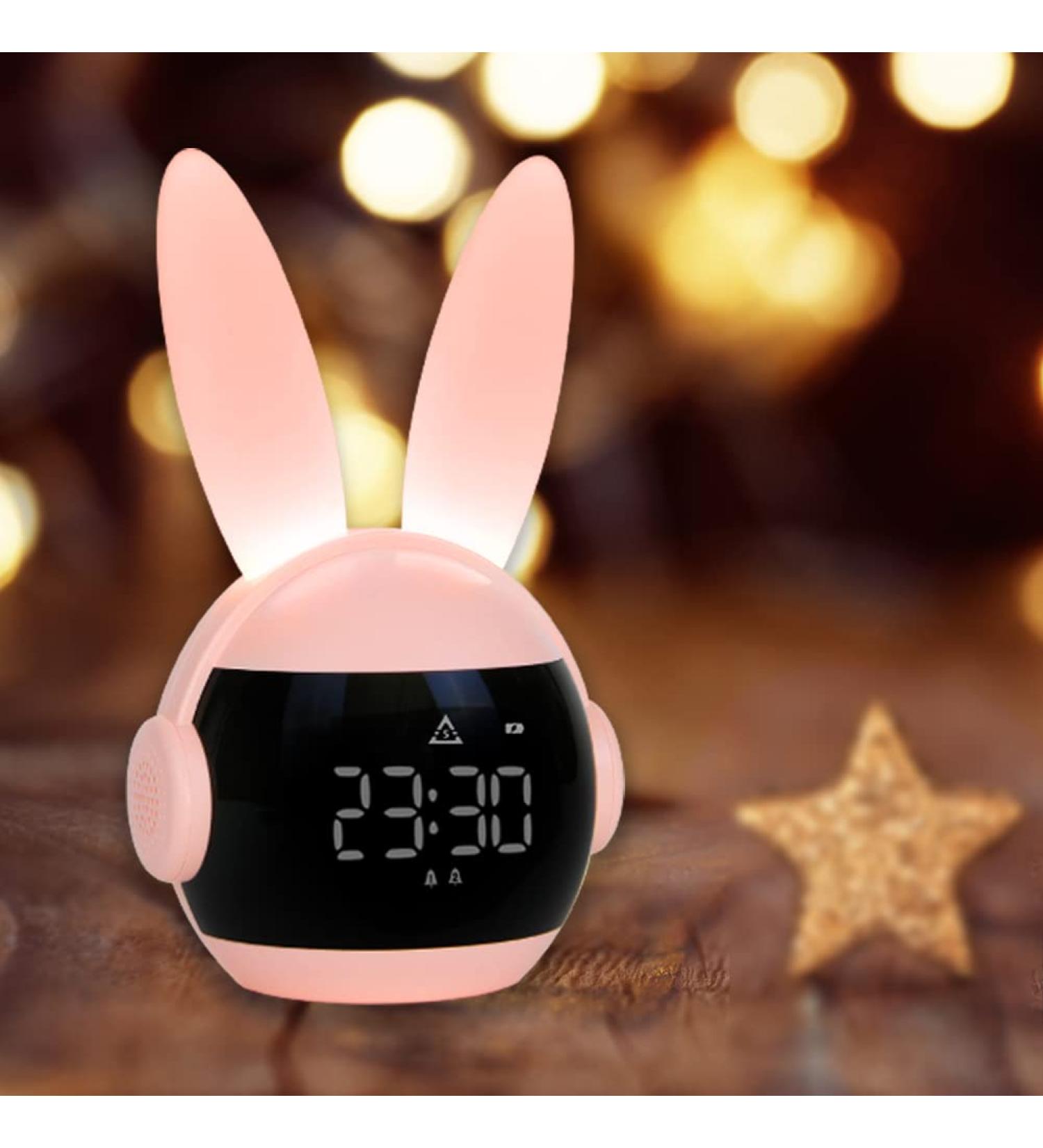 Vicloon Rabbit Children's Alarm Clock - Dual Alarm 6 Ringtones Snooze & 90-Day Standby - Perfect Gift for Kids (Pink) - Buy Online on SooperMarket.com
