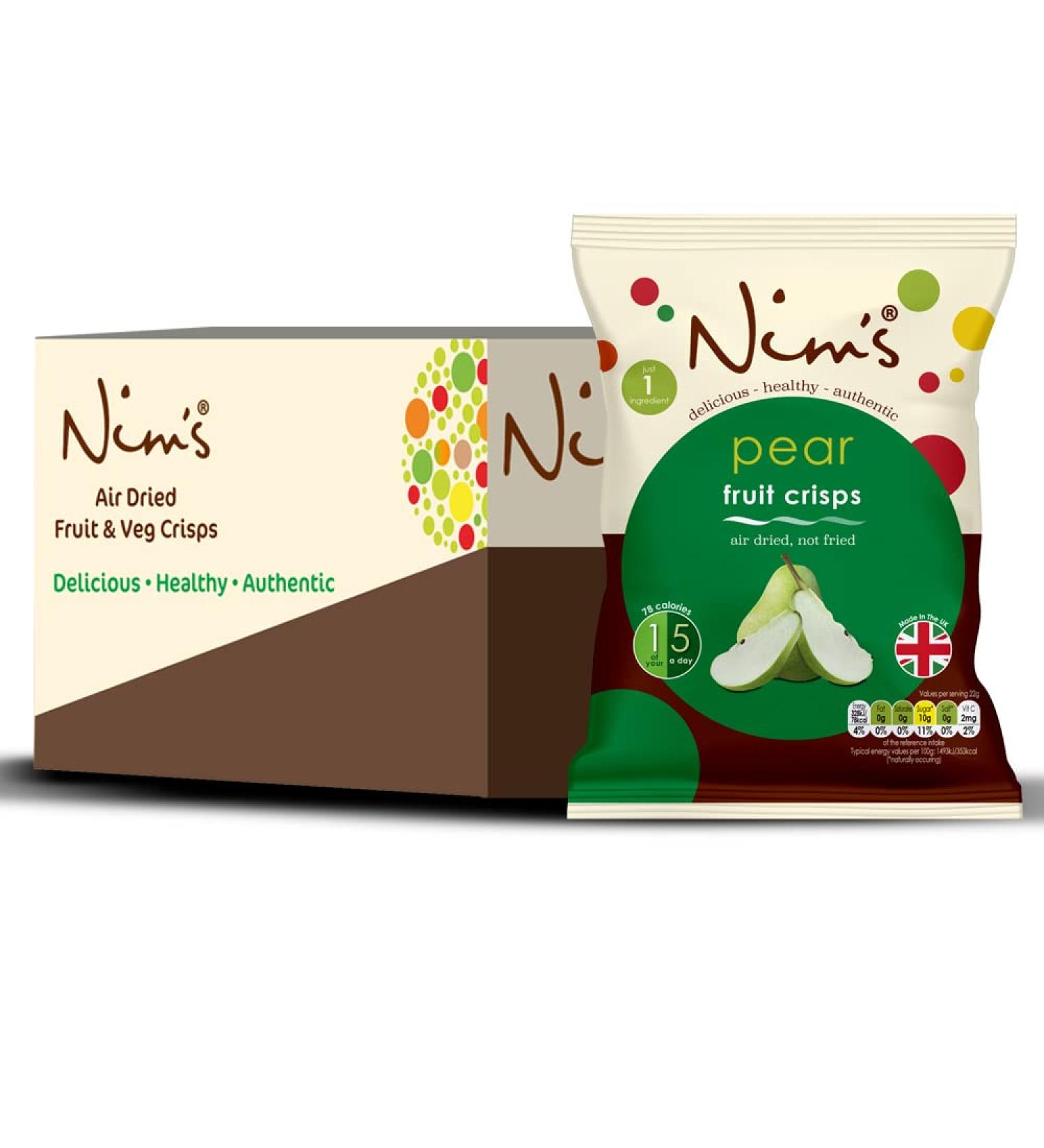 Nim's Pear Crisps - Multipack Box of 5 (healthy Vegan Whole Pear fruit only) - Buy Online on SooperMarket.com