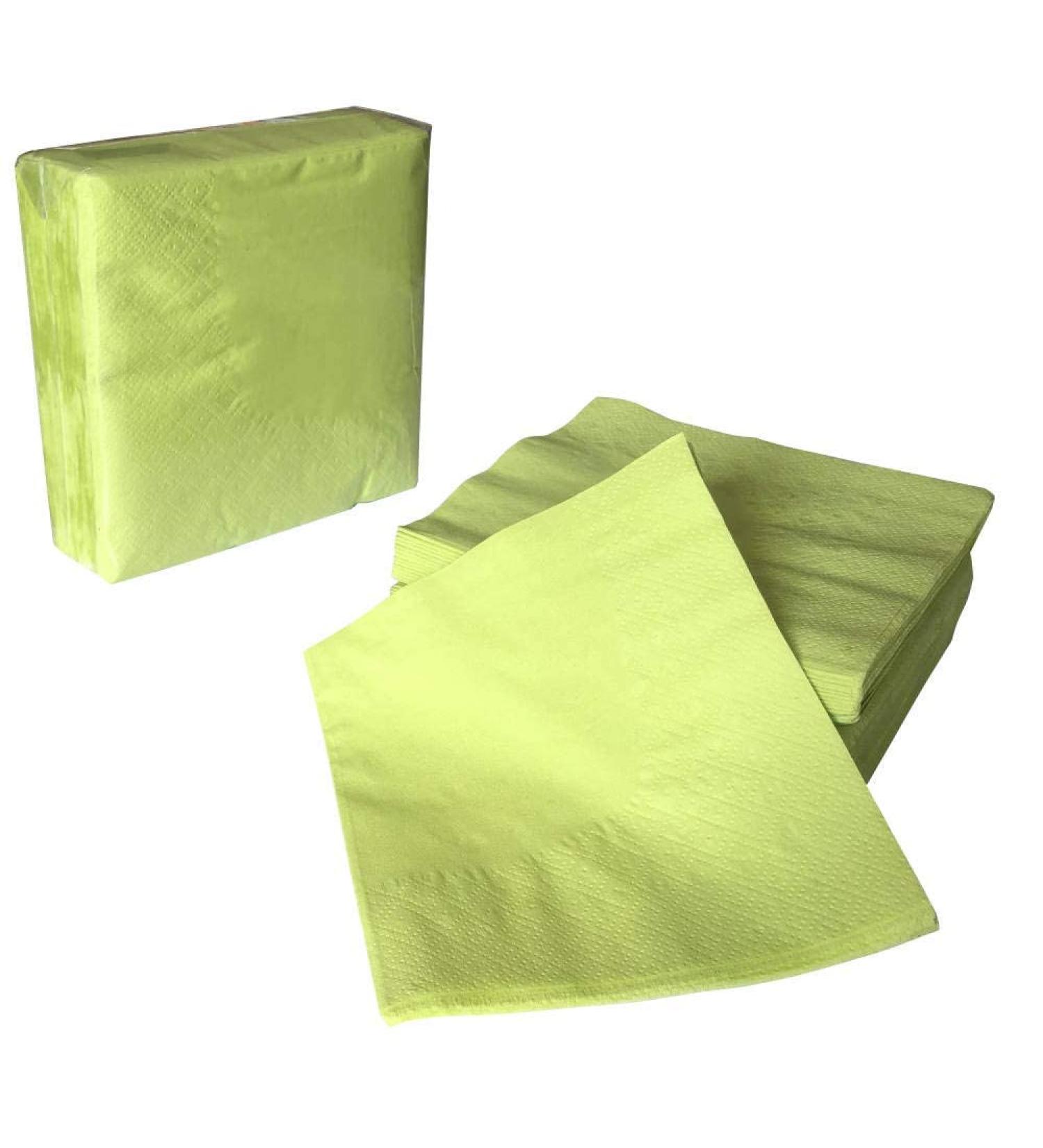 Paper napkins light green 24 x 24 cm (12 x 12 1/4) 2-ply 100 pieces