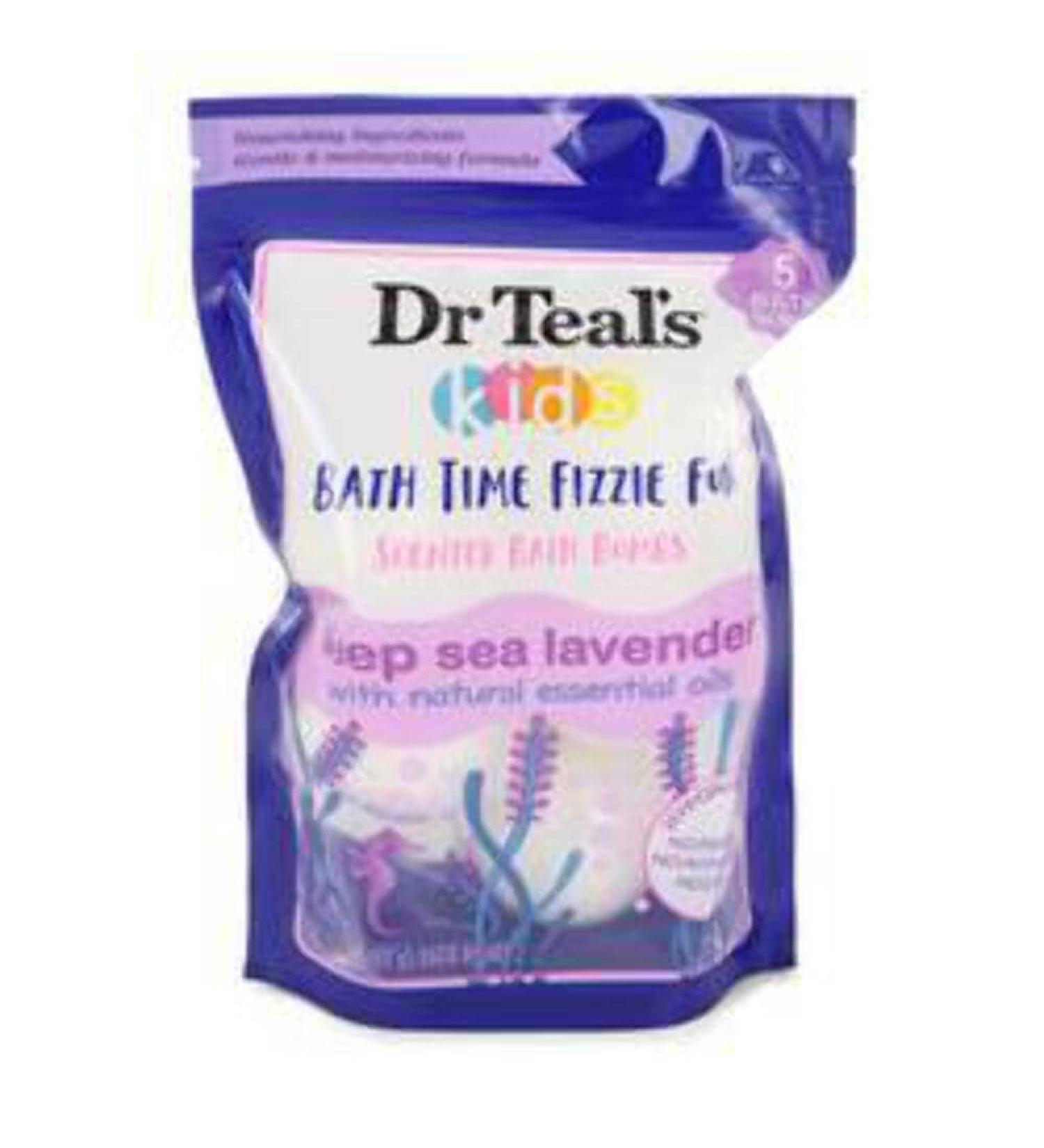Dr Teal's Ultra Moisturizing Kids Bath Time Fizzie Fun Scented Bath Bombs Deep Sea Lavender with Natural Essential Oils (Unisex) 1.6 Oz