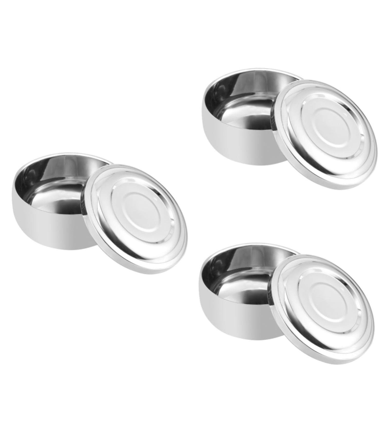 Beavorty 3-Piece Bamboo & Stainless Steel Shaving Soap Bowl Set Rustproof Shaving Containers for Men - Buy Online on SooperMarket.com