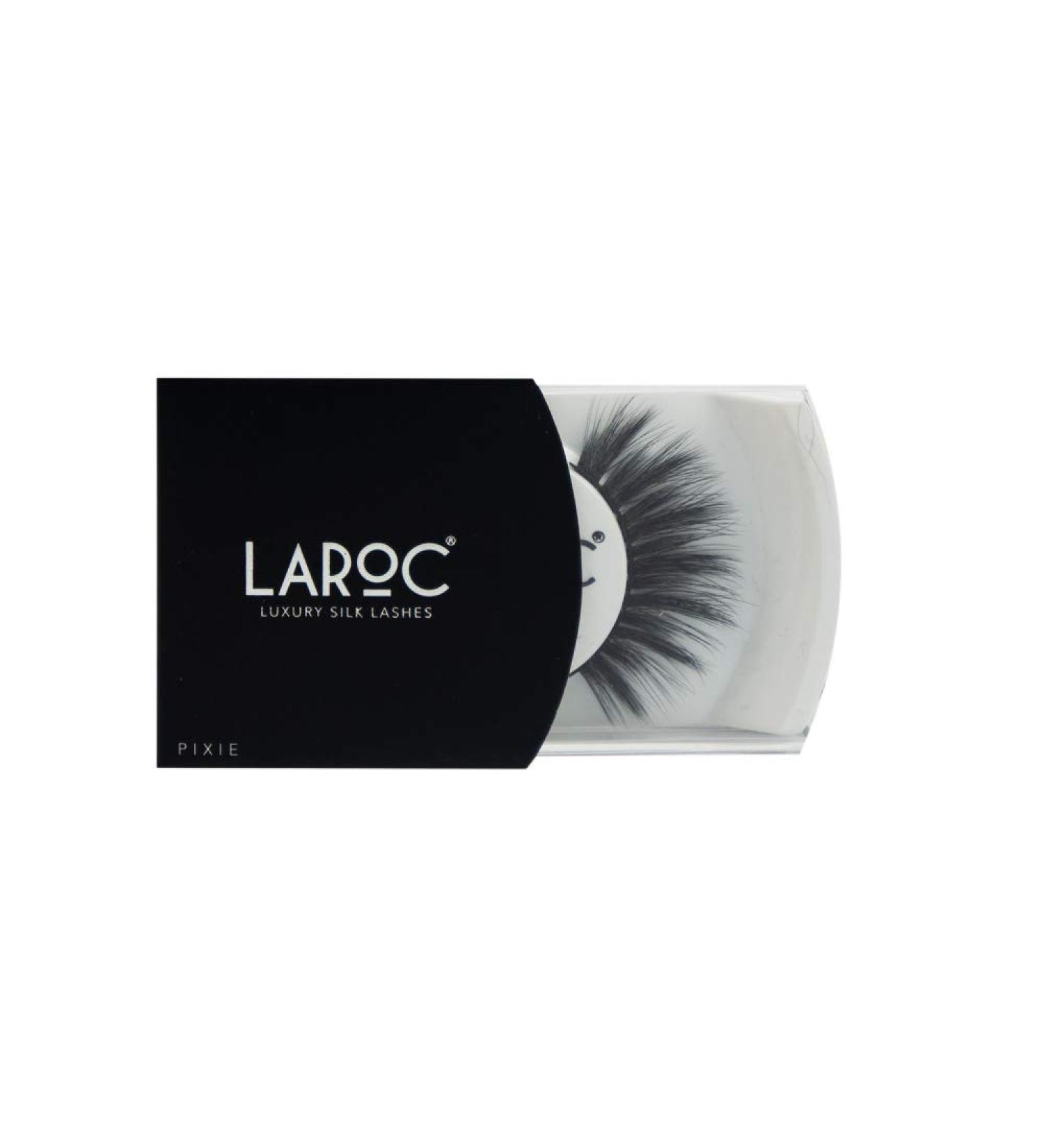 LaRoc False Silk Eyelashes Long Thick Natural Fake Eye Lashes Set Mink Makeup - Pixie