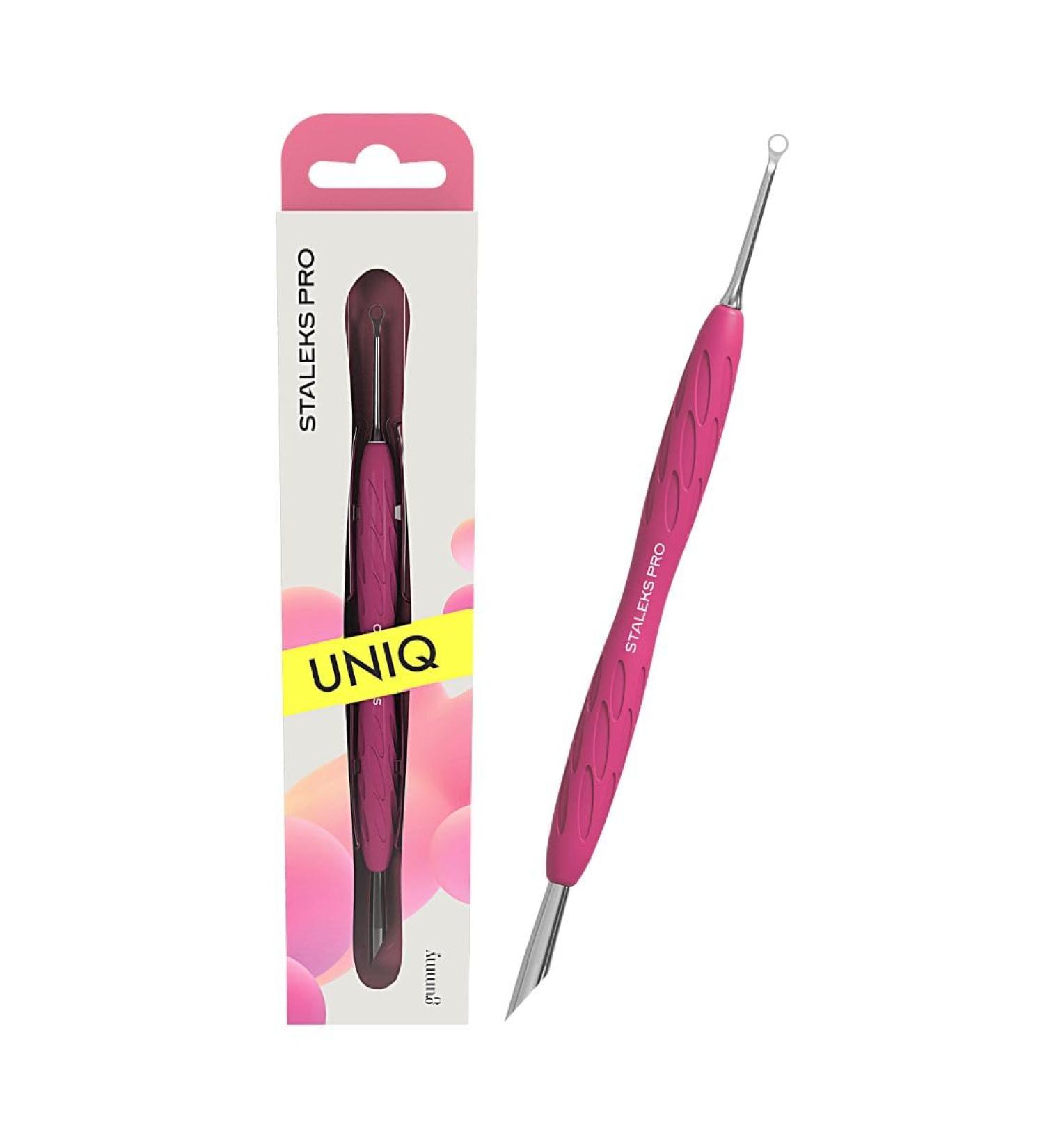 STALEKS PRO Cuticle Pusher - Rubber Silicone Handle & Stainless Steel | Natury Nails UNIQ 11/2 - International Shipping Available - Buy Online on SooperMarket.com