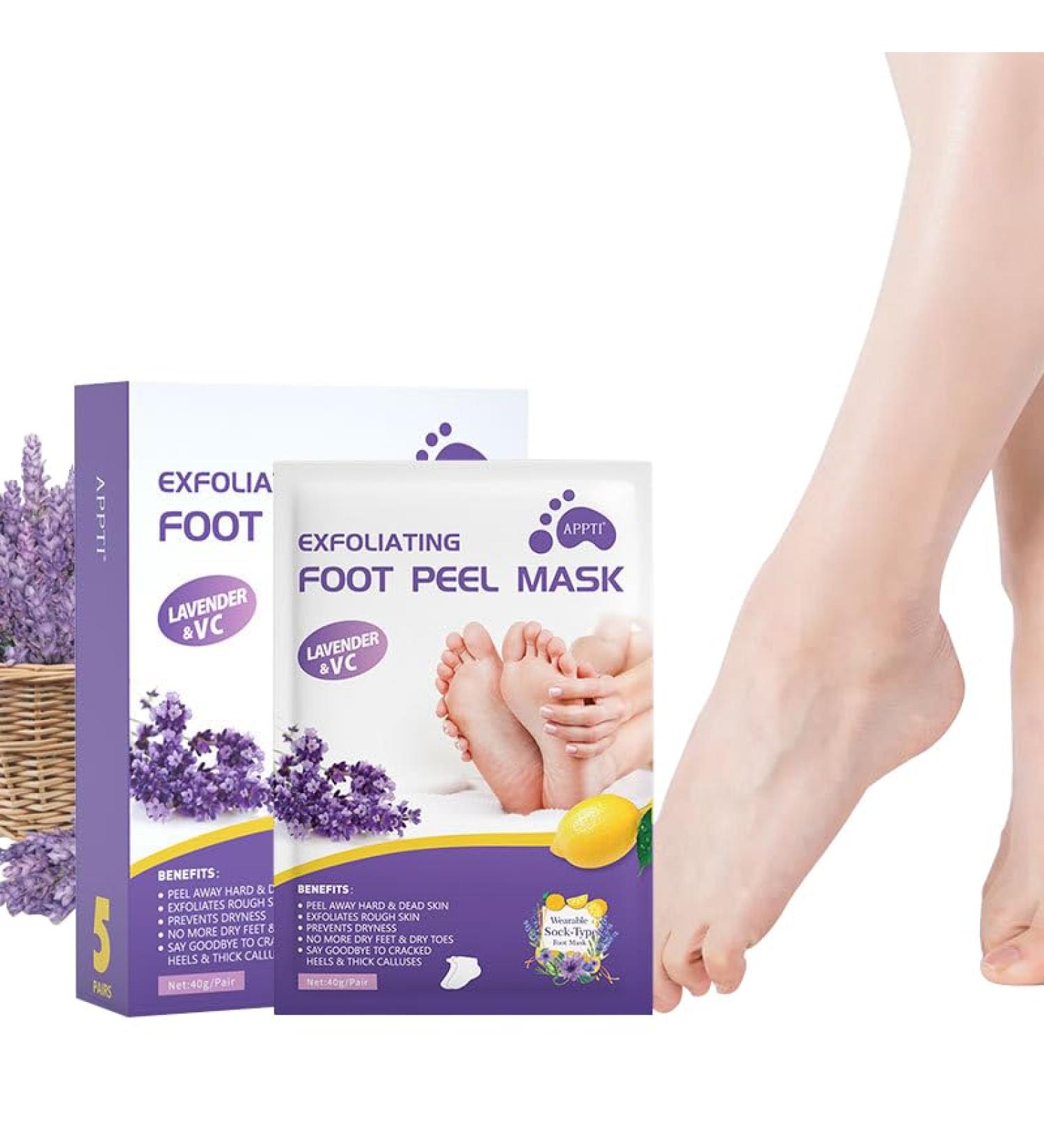 5 Pair Foot Mask - Intensive Peeling & Moisturizing Socks for Dry & Cracked Feet | Foot Spa Treatment for Men & Women - Buy Online on SooperMarket.com