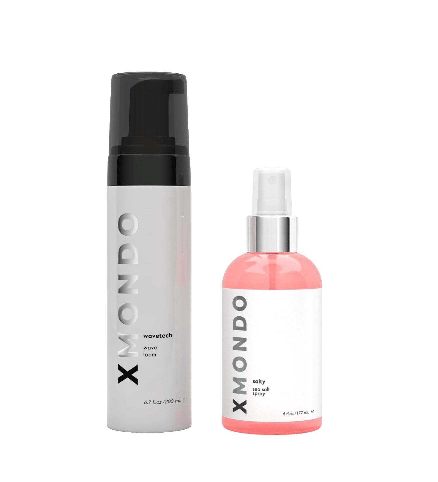 XMONDO Wave Foam & Salty Sea Spray Bundle (6 Fl Oz) - Vegan Anti-Frizz Formulas for Waves Texture and Shine 2pc Set - Buy Online on SooperMarket.com