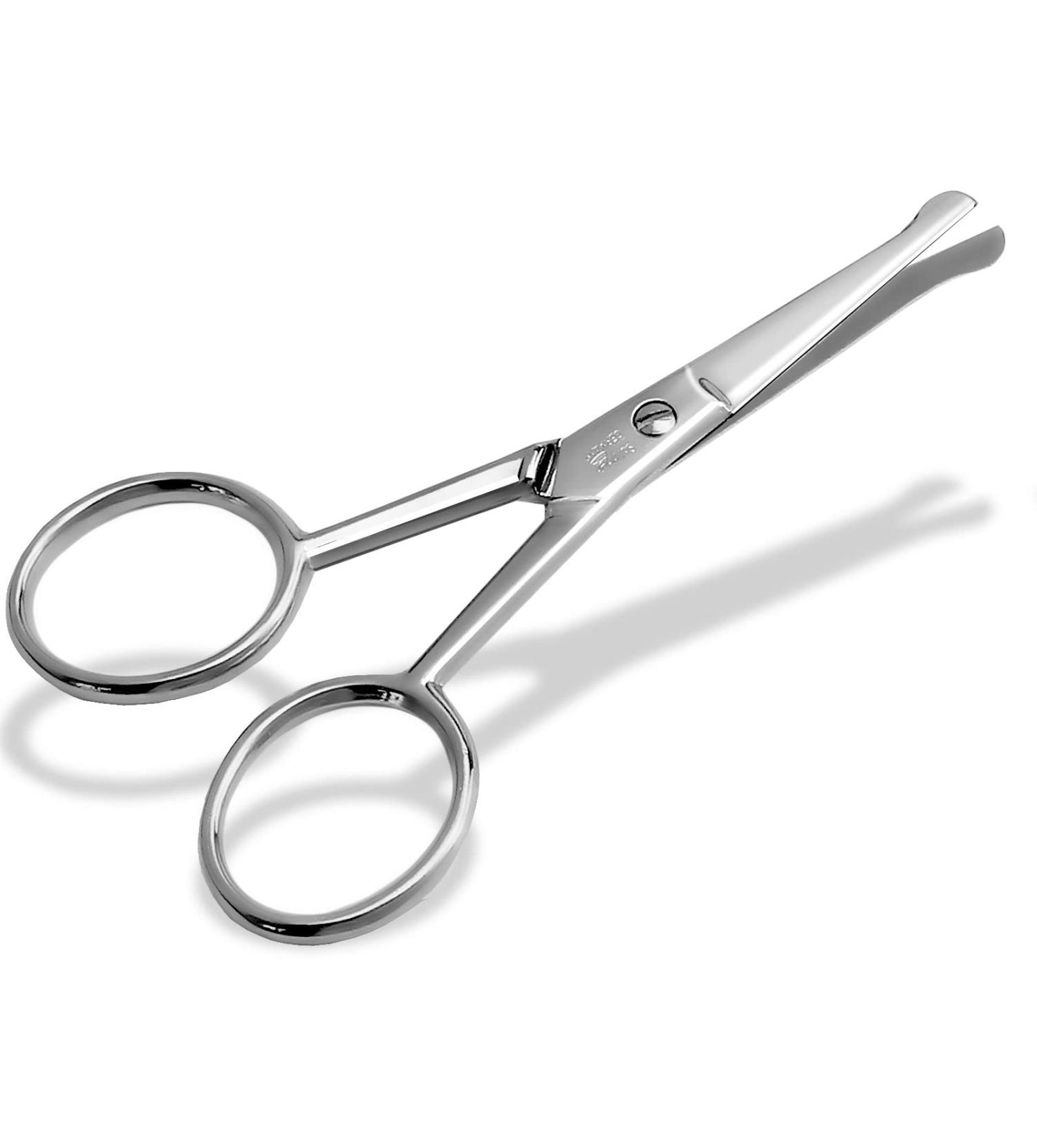 Professional Solingen Beard & Mustache Shears - Premium Hair Scissors with Rounded Tips for Beard Ear & Nasal Hair Care - Made in Germany - Buy Online on SooperMarket.com