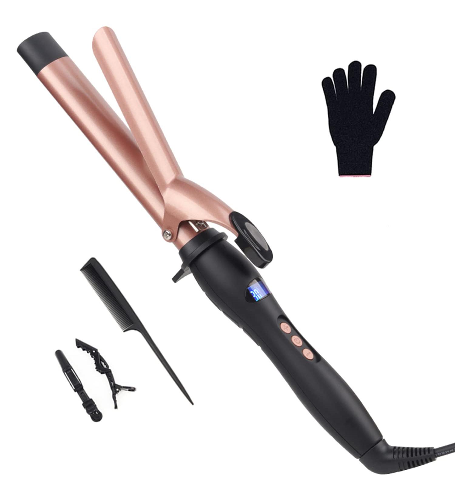 Curling Wand Curling Tongs Large Barrel Curling Iron with Adjustable Temperature Professional Hair Curler with Glove Dual Voltage for Long & Medium Hair (32MM) - Buy Online on SooperMarket.com