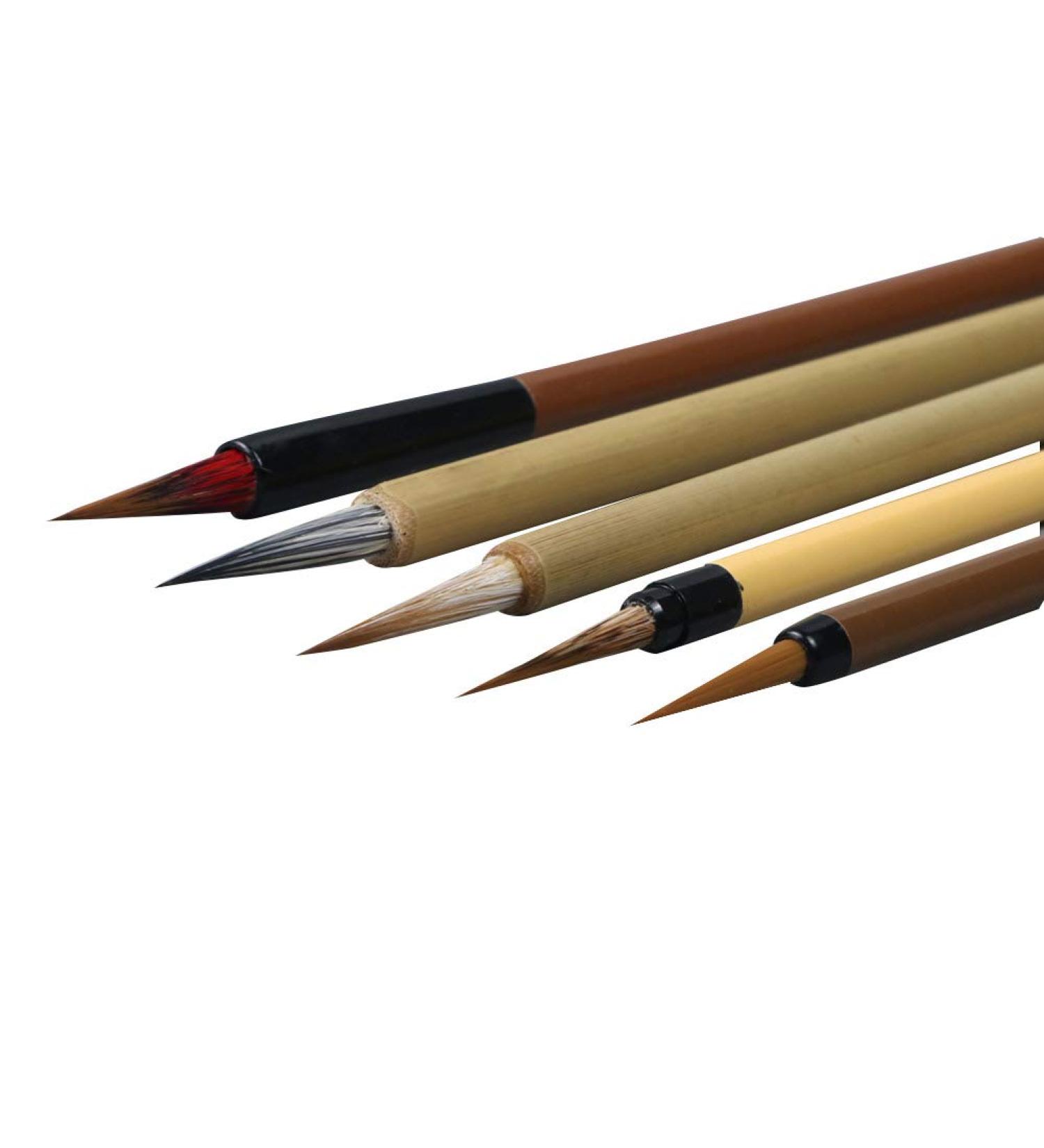 Wancetang Chinese Calligraphy Painting Brushes - Professional 5-Pc Art Brush Set - Buy Online on SooperMarket.com