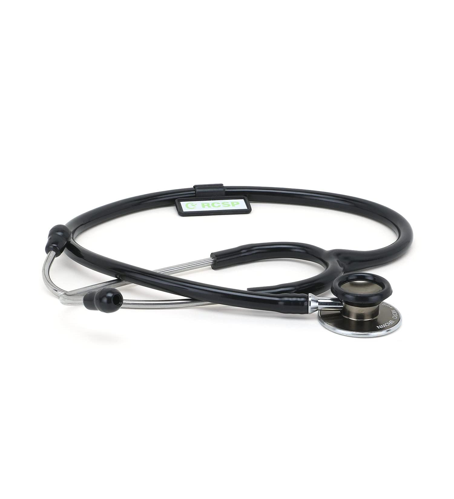 Stethoscope for Doctors & Medical Students | Comfortable Aluminum Chest Piece Flexible Latex-Free Tube Soft Ear Knobs - Micro Brown (Black - Buy Online on SooperMarket.com
