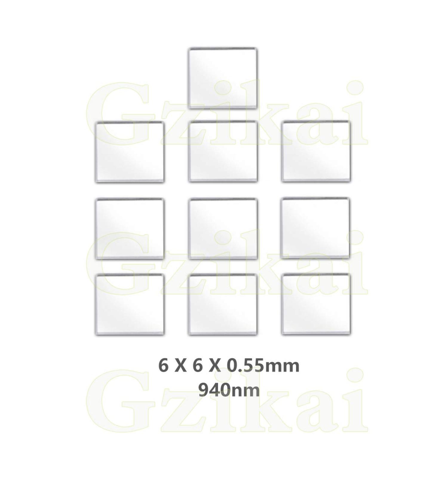 Gzikai 10pcs 6mmx6mm 0.55mm 940nm IR Infrared Narrow Bandpass Filter NBF940 for Camera Lens - Lot of 1 - Buy Online on SooperMarket.com