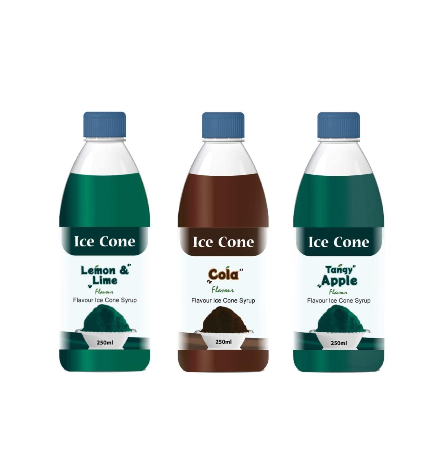 Ved Syrup for Ice Cone Mixed Popular Flavour Syrups can be used with All Slush| Slushie Machines lemon & lime Cola tangy Apple Each 250 ml (Pack of 3) - Buy Online on SooperMarket.com