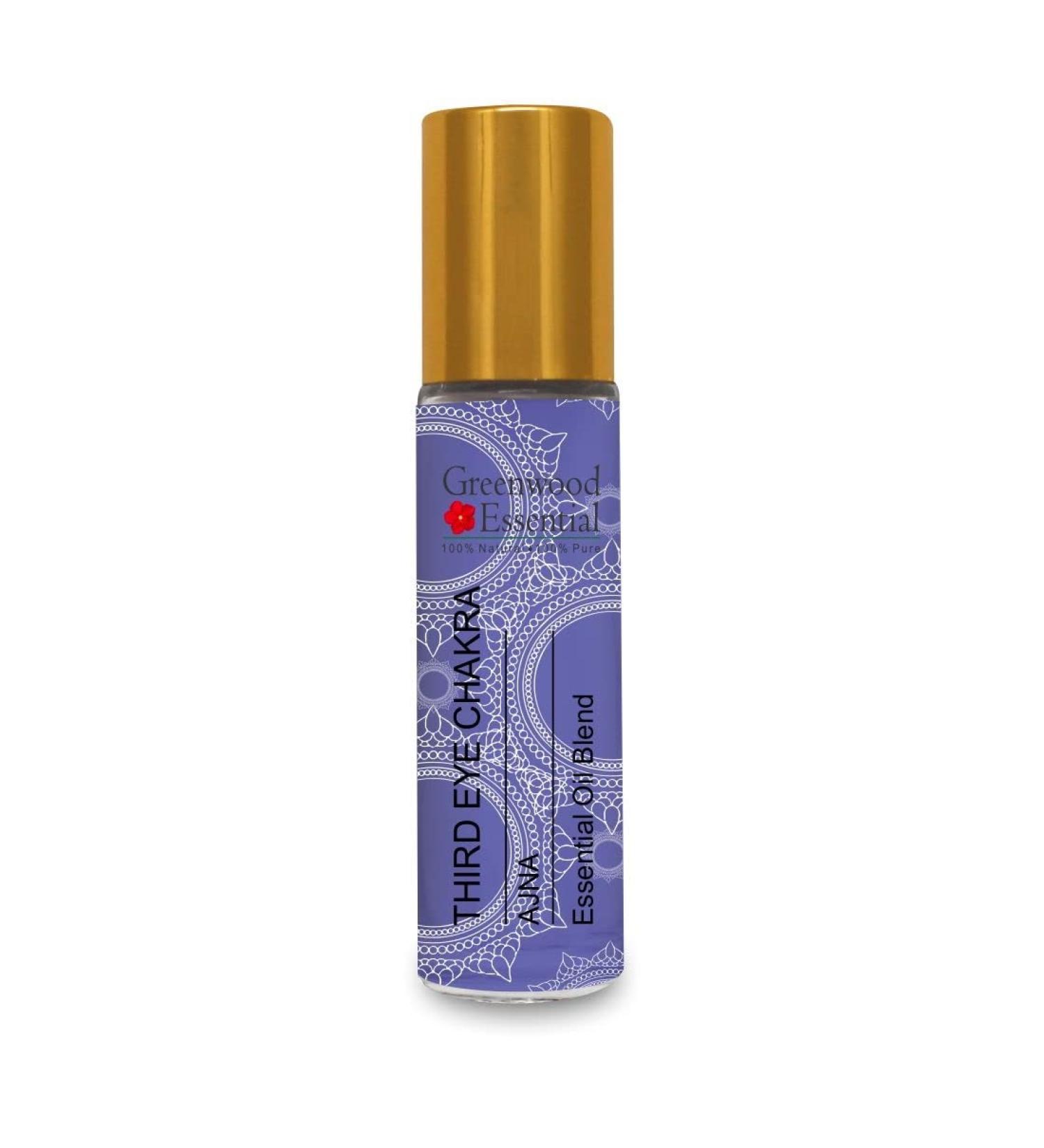 Greenwood Essential Third Eye Chakra Oil (Ajna) Ideal for Meditation Purification Yoga Chakra Alignment Relaxation Healing & Rituals 8ml (0.27 oz) - Buy Online on SooperMarket.com