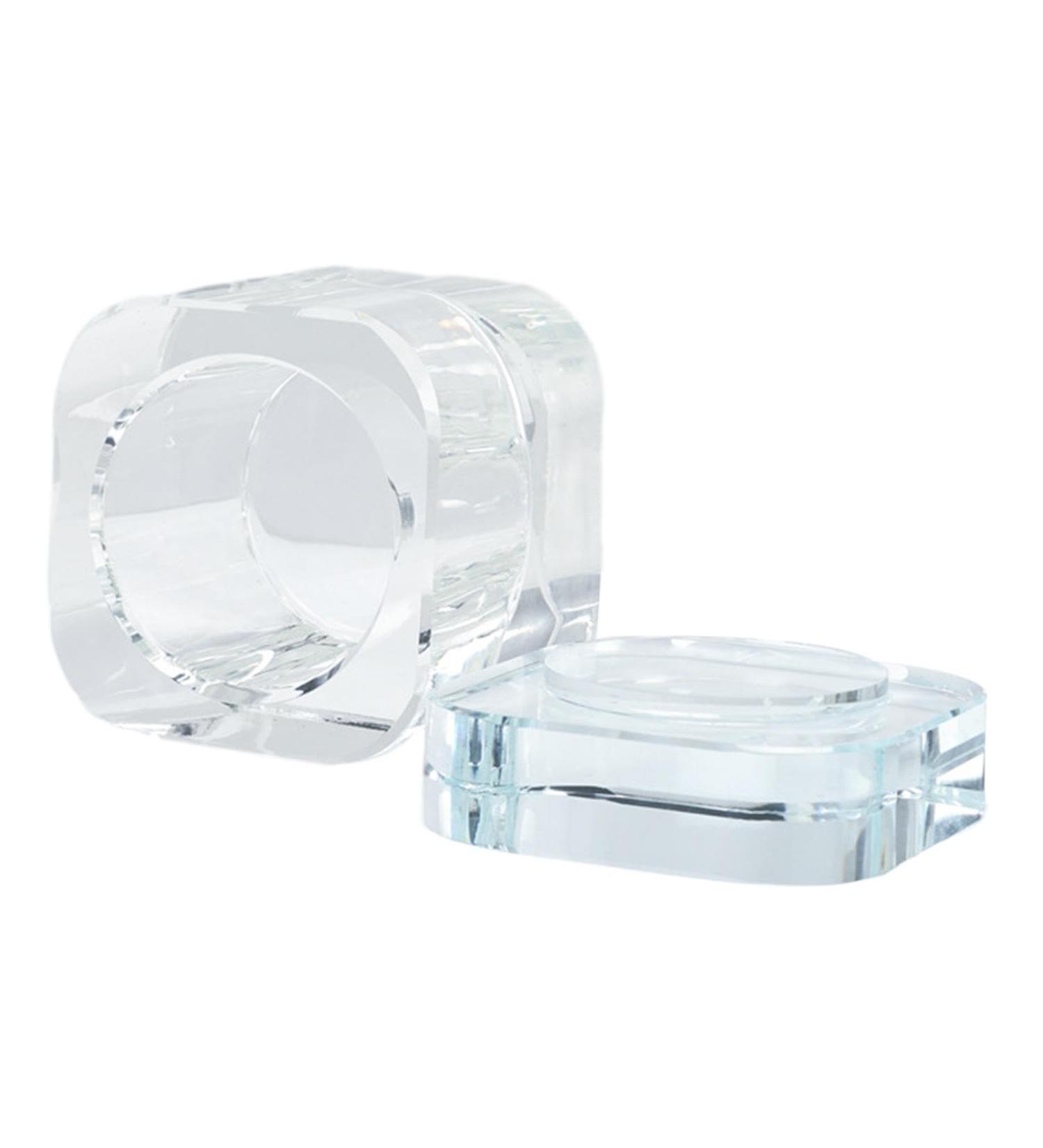 Harilla Nail Art Dish with Lid Bowl Cup Holder Glassware Tools Nails Liquid Powder Containers Nail Art Tools for Home Salon Clear - Buy Online on SooperMarket.com
