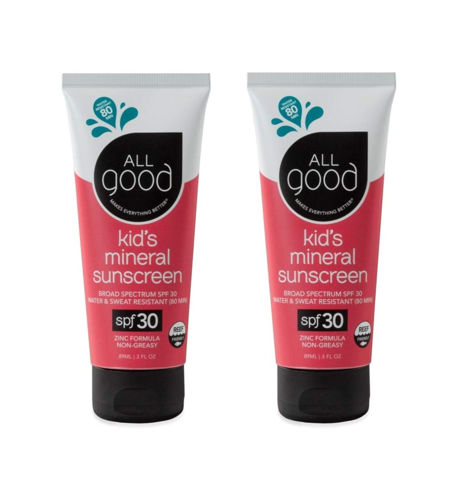 All Good Baby & Kids SPF 30 Sunscreen Lotion - Zinc Oxide - Coral Reef Friendly - 2-Pack 3 Fl Oz - Buy Online on SooperMarket.com