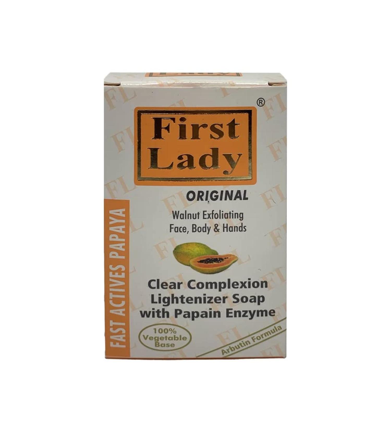 First Lady Papaya Clear Complexion Lightenizer Soap 200g - Brighten & Exfoliate for Radiant Skin - Buy Online on SooperMarket.com