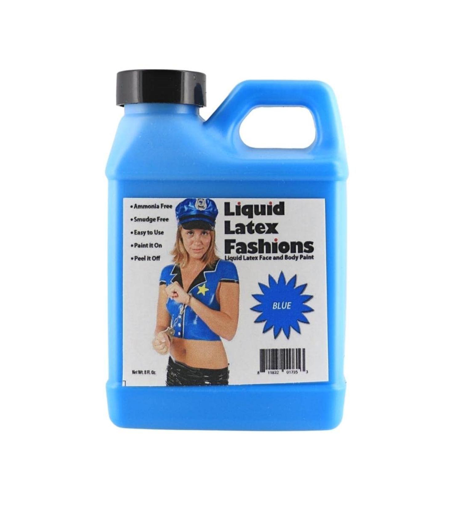 Liquid Latex Fashions - Ammonia Free Blue Halloween Makeup | Easy Apply Paint for Adults & Kids | Ideal for Art Theater Parties & Cosplay - 8 oz - Buy Online on SooperMarket.com