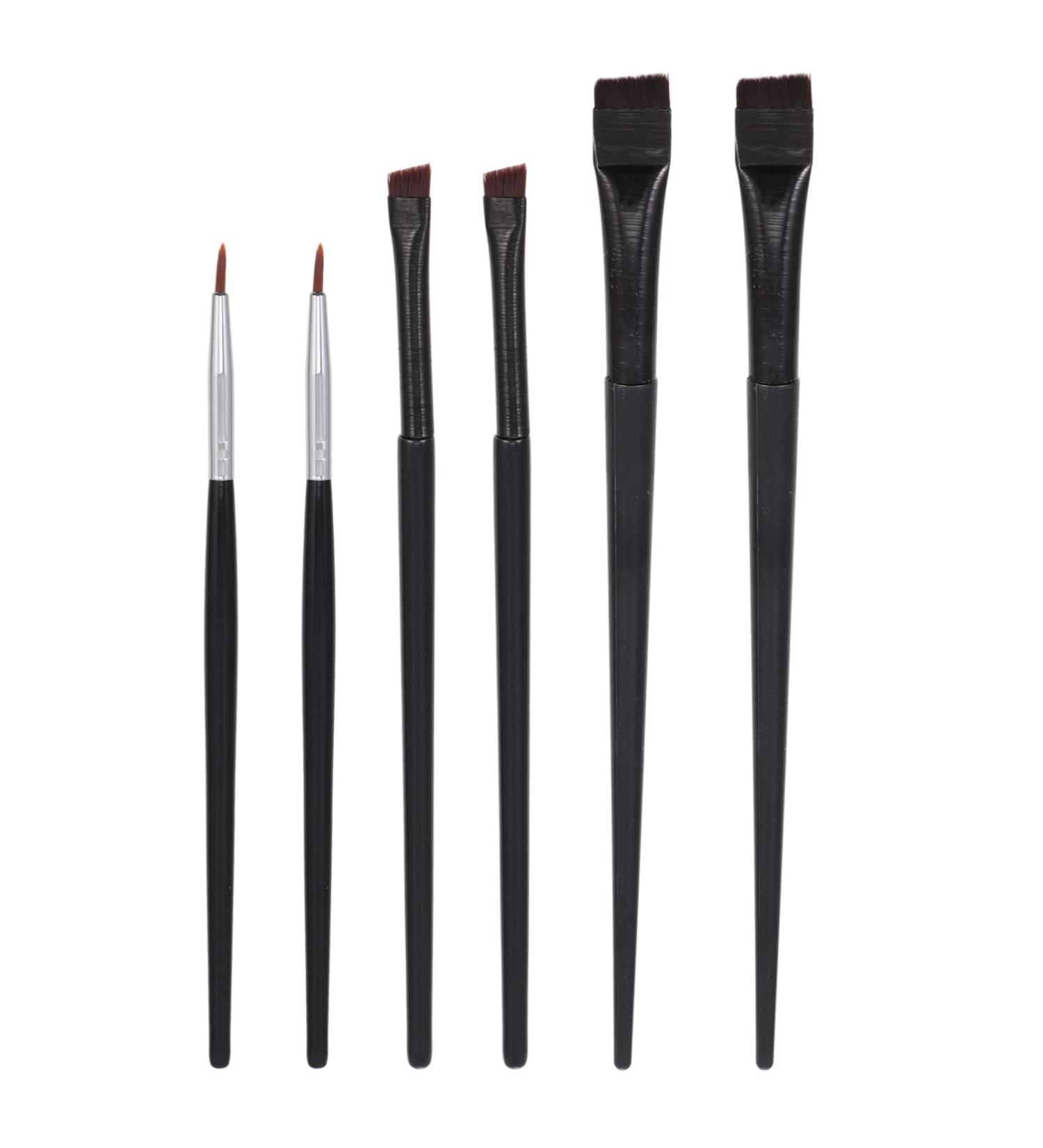 Beaupretty 6pcs Travel Eyeliner Makeup Brush Set - Dual Purpose Thin Eye Liner & Cream Brushes for Perfect Makeup - Artificial Fiber - Buy Online on SooperMarket.com