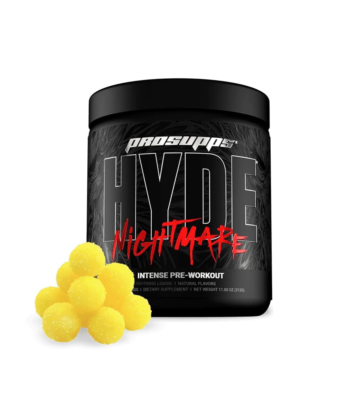 PROSUPPS Hyde Nightmare Pre-Workout Powder Energy Drink - Intense Energy Mental Focus & High Performance Loaded with Citrulline Beta Alanine & Nootropics (30 Servings Lighting Lemon) - Buy Online on SooperMarket.com
