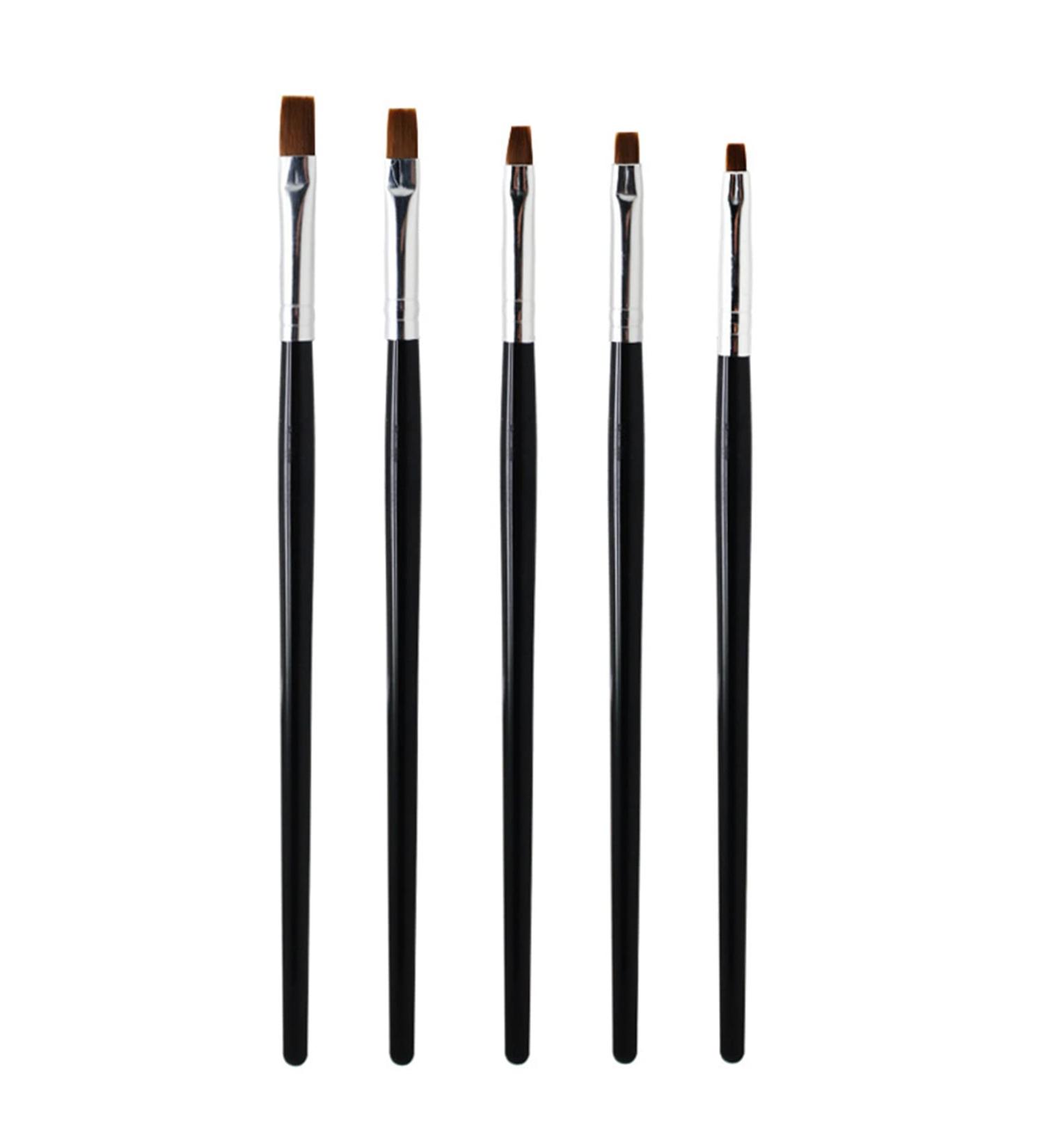 5-Piece Professional Nail Brush Set | Nail Art & Design Brushes for DIY UV Gel & Acrylic Nail Art | Black Nail Accessories - Buy Online on SooperMarket.com