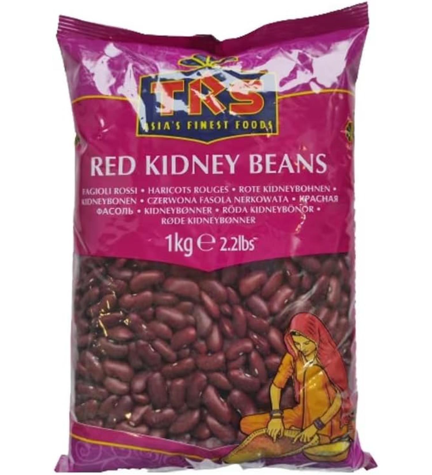 TRS Red Kidney Beans | 1KG | Vegan | GMO Free | Dark Red | High Fibre | High Protein | Indian Origin (pack of 2)