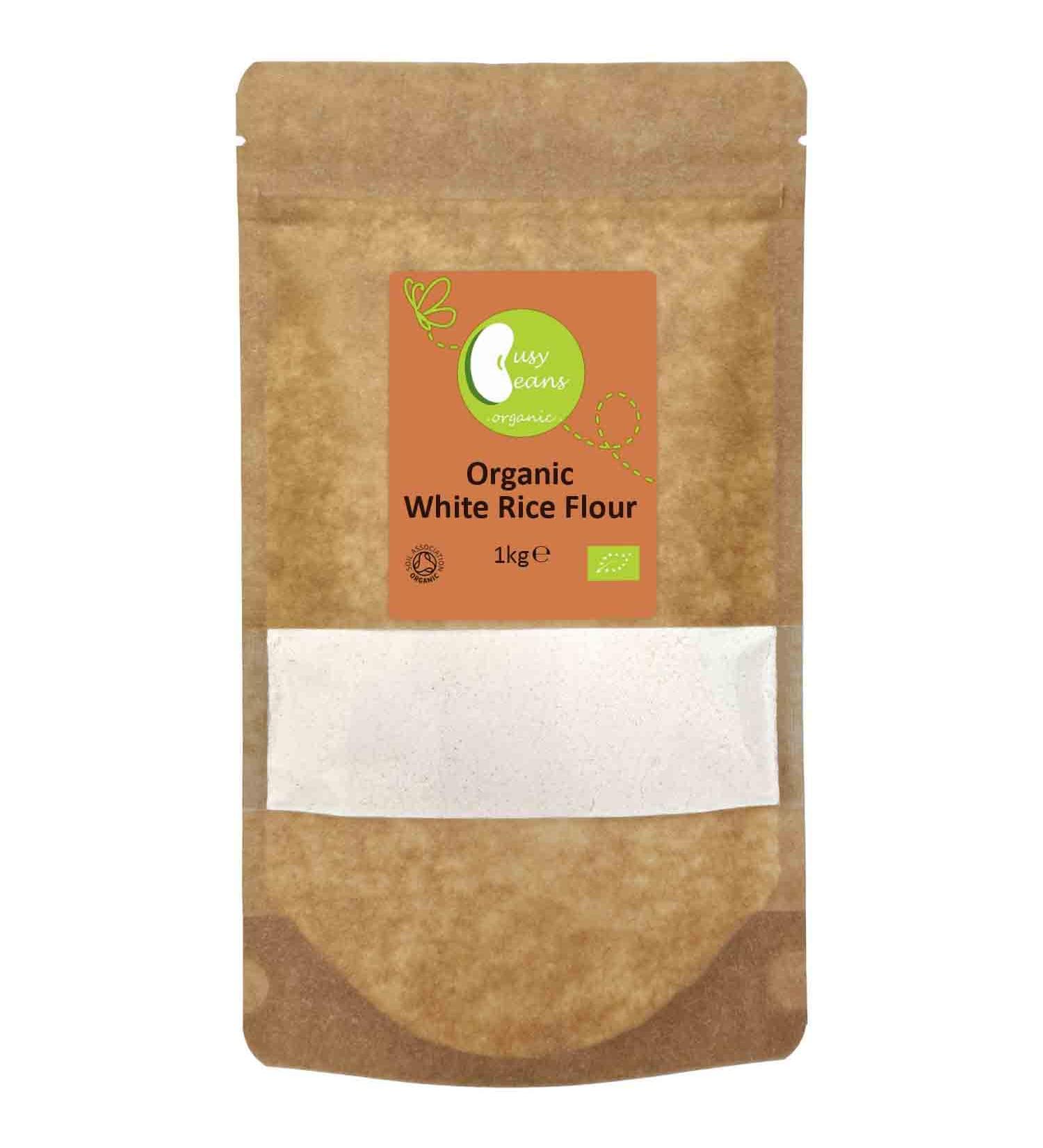 Organic White Rice Flour - Certified Organic - by Busy Beans Organic (1kg) - Buy Online on SooperMarket.com