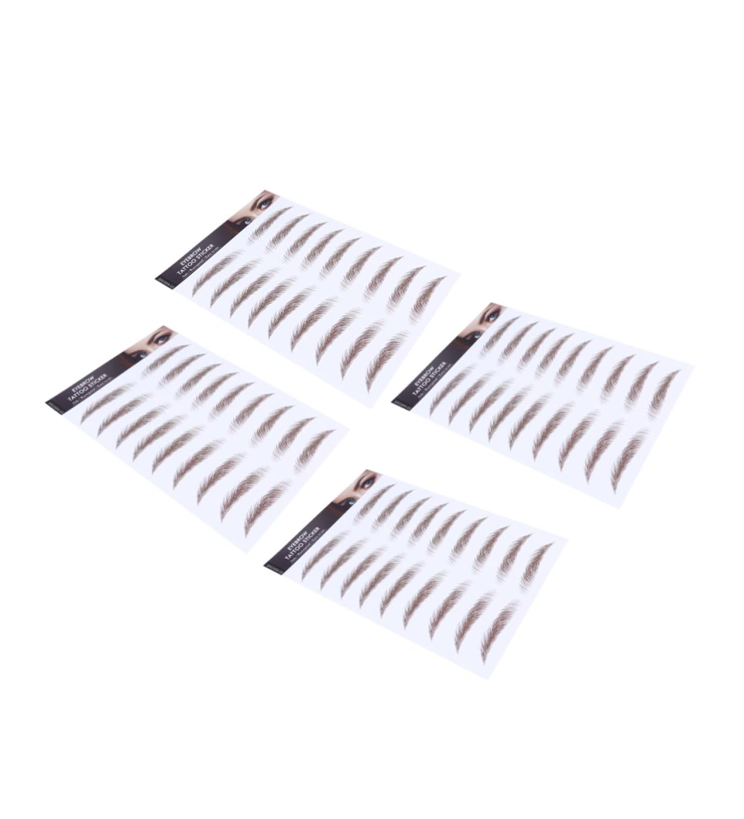 WOFASHPURET 4pcs Eyebrow Stickers Waterproof Fake Eyebrow False Imitation Eyebrow 4d Transfer Stickers Hair - Buy Online on SooperMarket.com