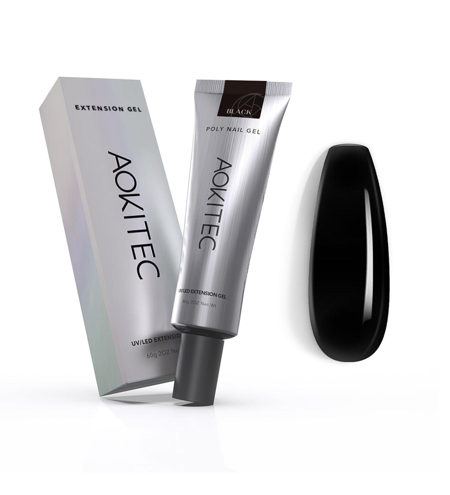 Aokitec 60ml Black Nail Extension Gel - UV Polish & Acrylic Assembly Gel for Salon & DIY Nail Art - Buy Online on SooperMarket.com