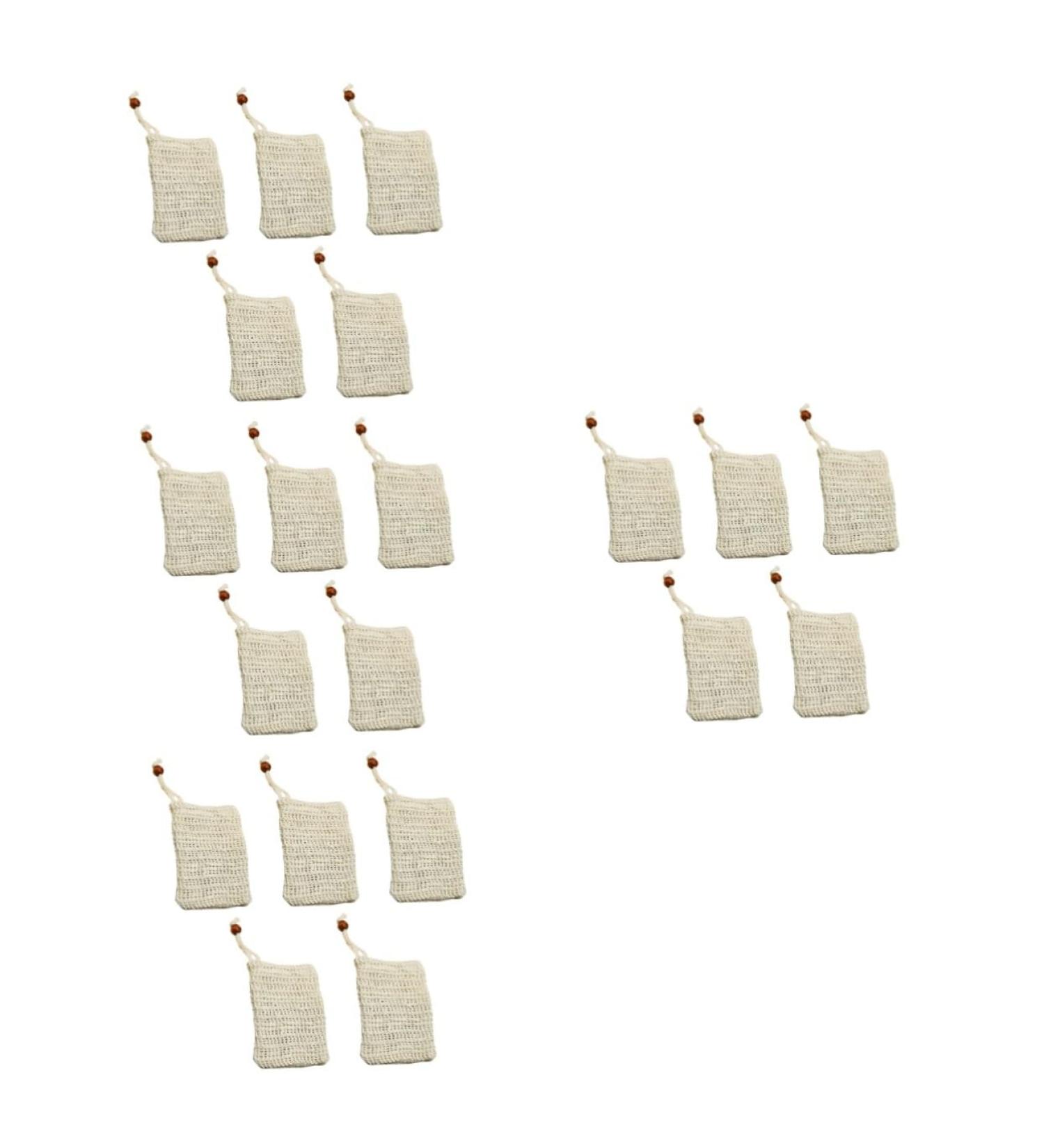 FRCOLOR 20 Pcs Sisal Soap Bags - Exfoliating Natural Soap Saver Pouches for Bathing | Eco-Friendly Soap Holder & Mesh Cleansing Net - Buy Online on SooperMarket.com