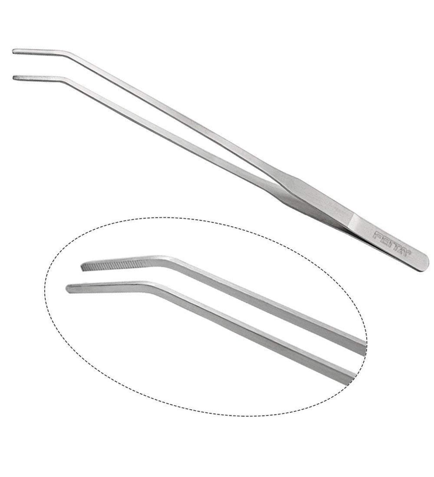FEITA Extra Long 15inch/380mm Tweezer Tongs Stainless Steel Curved Tip - Aquarium Fishtank Mega Reptile Feeding Tweezers - Buy Online on SooperMarket.com
