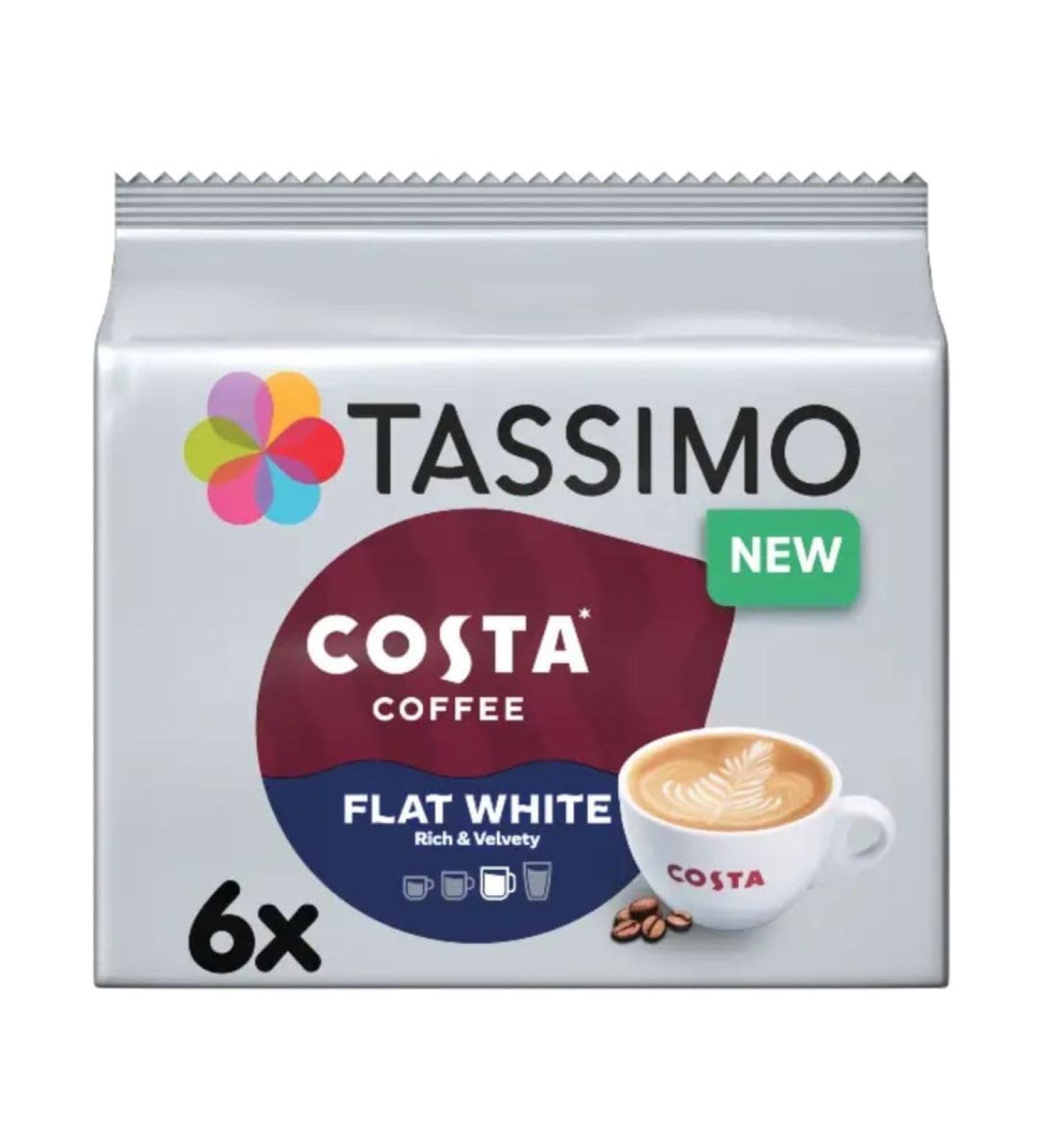 Tassimo Costa Flat White Coffee Pods 12 T-Discs 6 Drinks - Buy Online on SooperMarket.com
