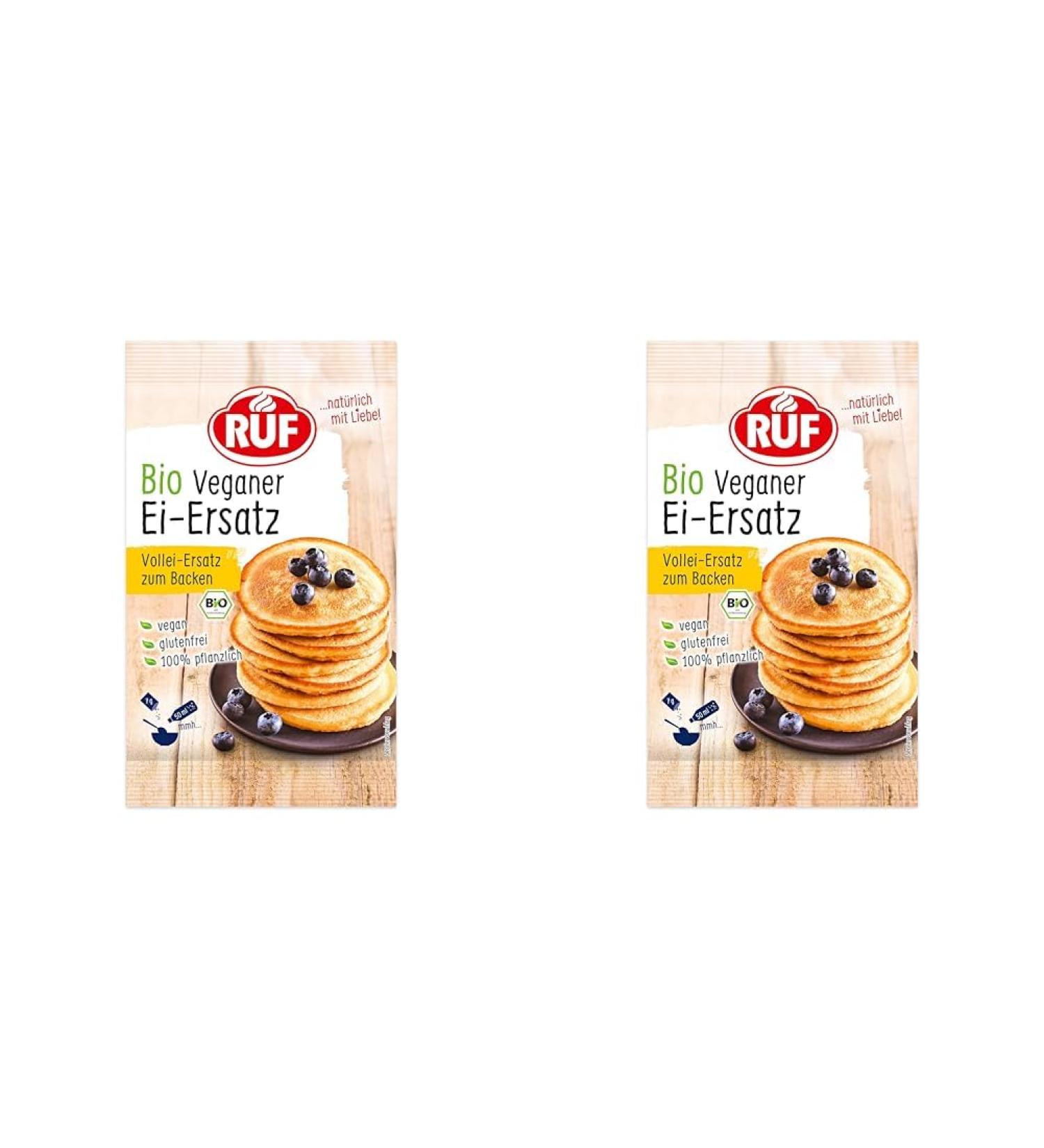 Organic Vegan Egg Replacement - 100% Plant-Based Powder for Baking Cooking & Desserts | 4 Eggs Equivalent (2-Pack 28g) - Buy Online on SooperMarket.com