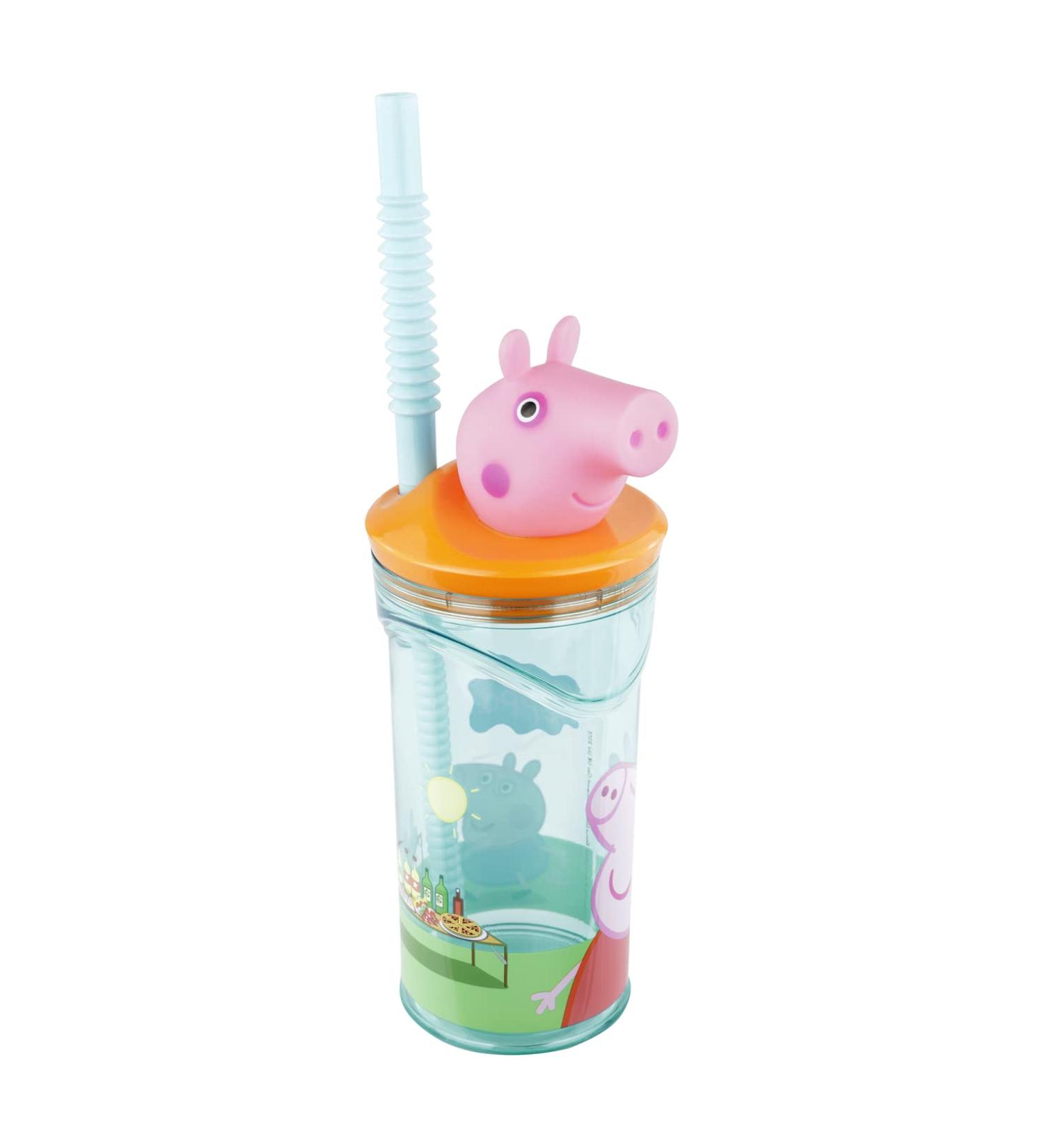 Peppa Pig Drinking Cup with Straw & 3D Figure - 360ml BPA-Free Kids' Cup for Boys & Girls - Buy Online on SooperMarket.com