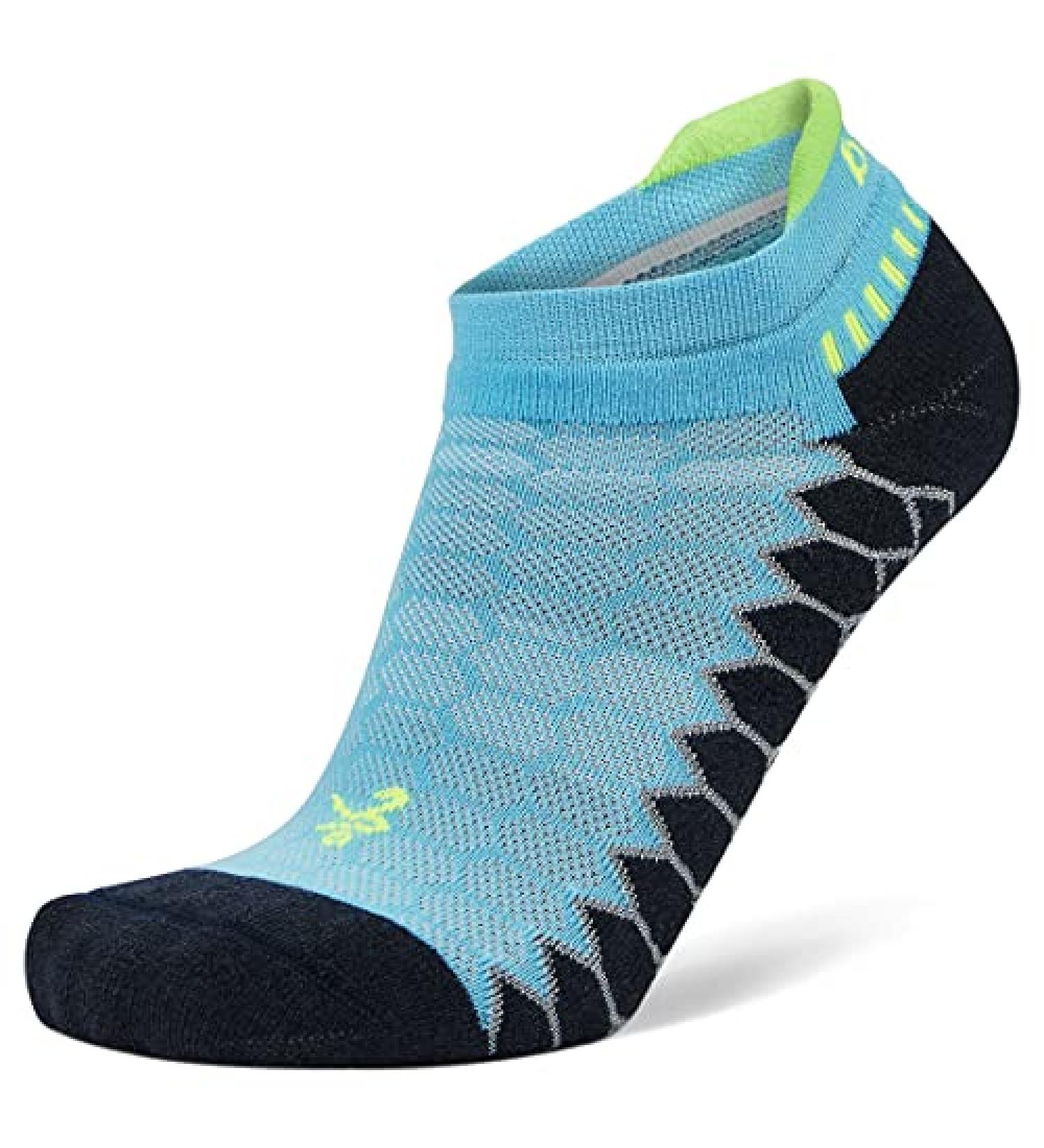 Silver Compression No Show Running Socks - Aqua Large (1 Pair) | Men and Women's Athletic Performance - Buy Online on SooperMarket.com