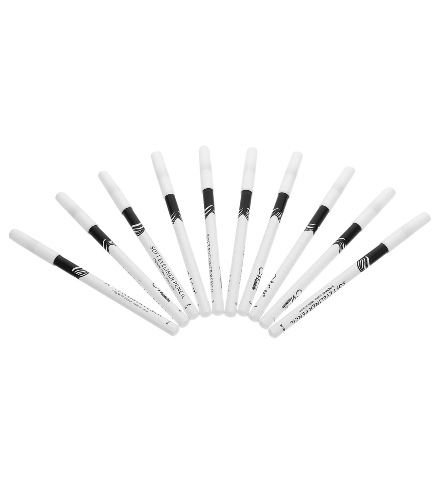 PLAFOPE 20 Pcs Lying Silkworm Eyeliner Glitter Eyeliner Professional Eyeliner Pencils Gel Wooden Pole White - Buy Online on SooperMarket.com
