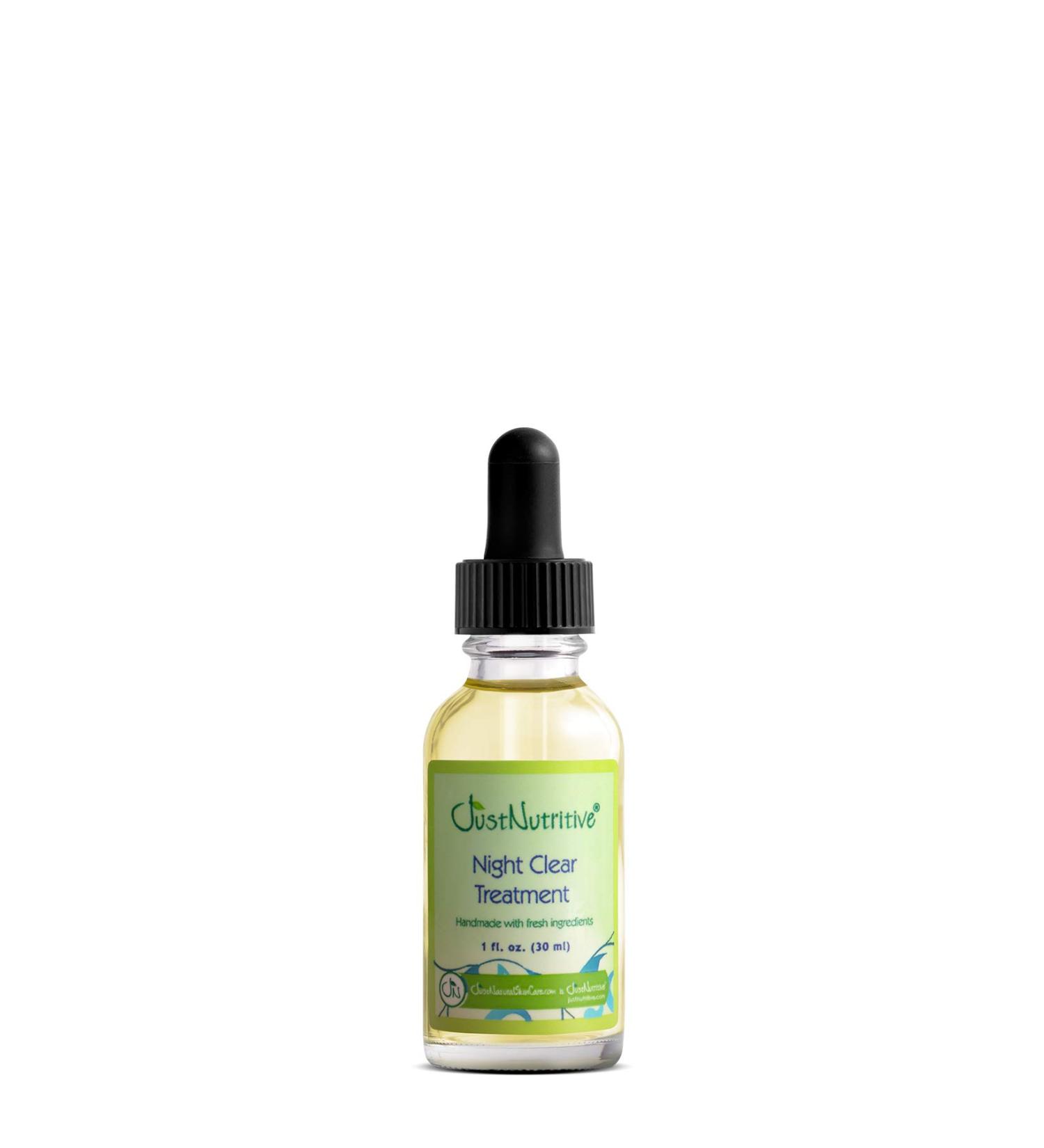 Just Nutritive Acne Night Clear Treatment | Achieve Clear Skin | For Men And Women | Skin Clarifying Treatment | Natural Ingredients | Treats While You Sleep 1 fl oz