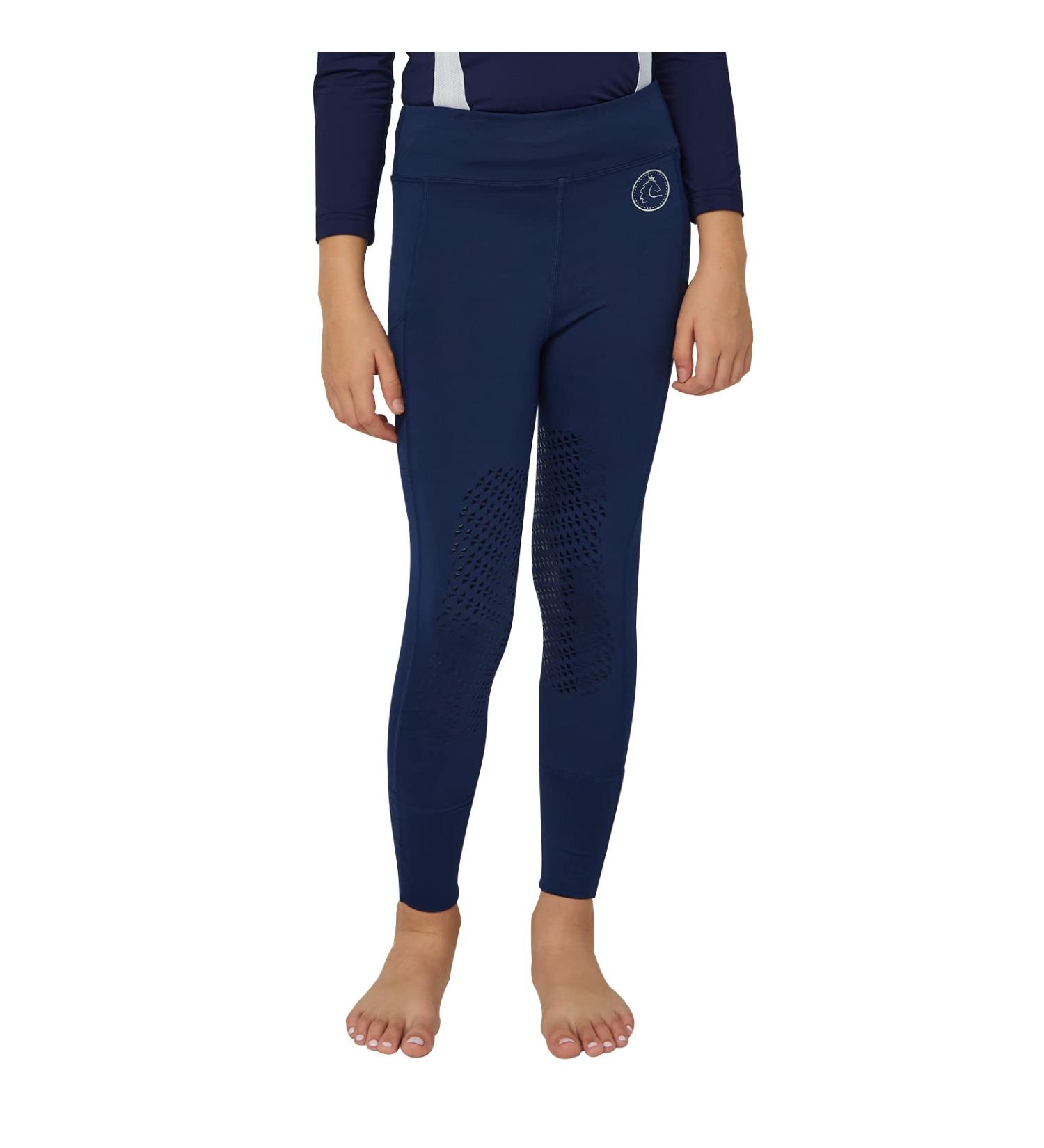 TrustBreech-Made in USA Girls Horse Riding Pants Tights Kids Equestrian Breeches Knee-Patch Youth Schooling Tights X-Small Navy - Buy Online on SooperMarket.com