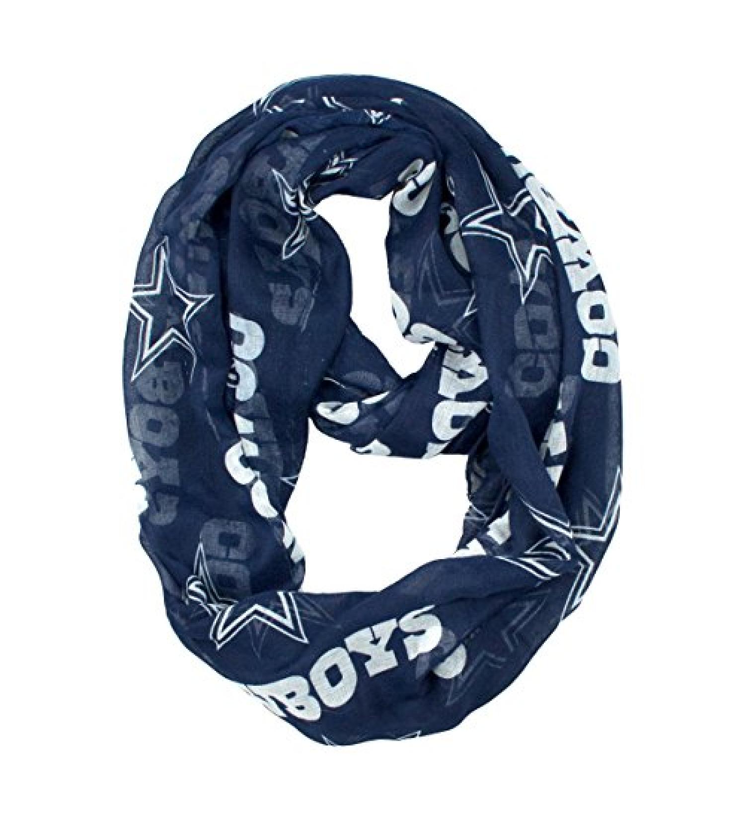 Littlearth womens NFL Dallas Cowboys Sheer Infinity Scarf, Team Color, One Size