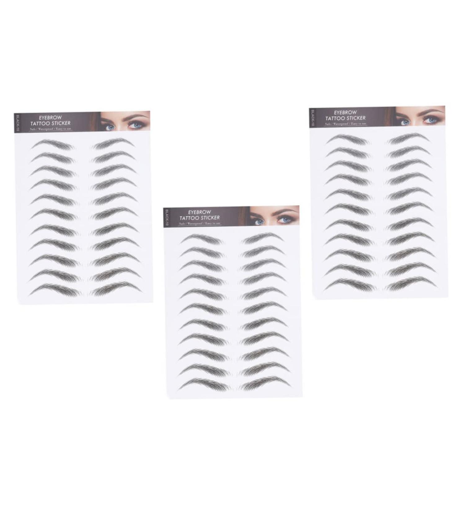 FOYTOKI 3 Sheets false eyebrows for men Transfer stickers stickers eyebrow peel off black 21x15cm Black 2 - Buy Online on SooperMarket.com